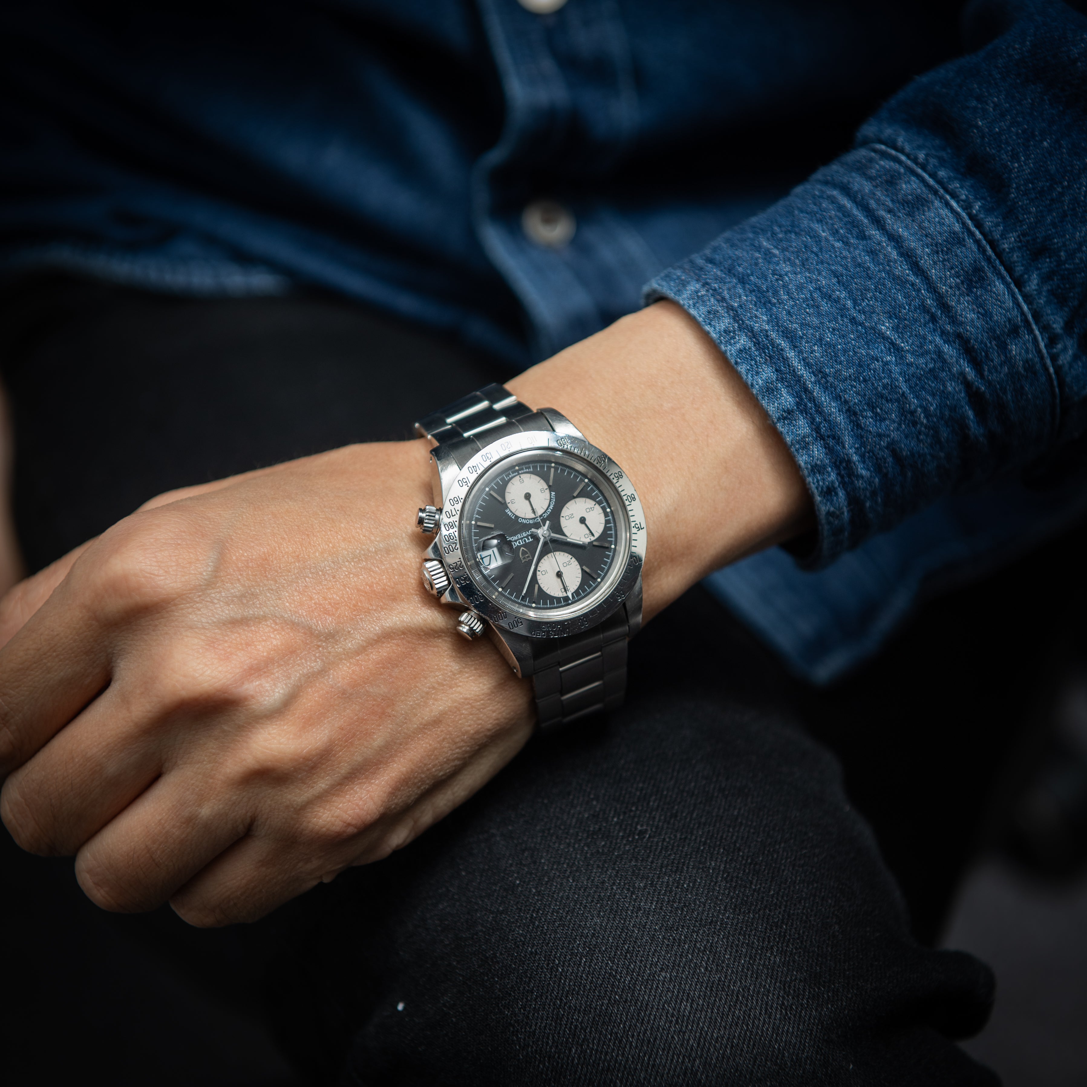 チューダー クロノタイム Ref.79180 逆パンダダイヤル ビックブロック 修理明細付き