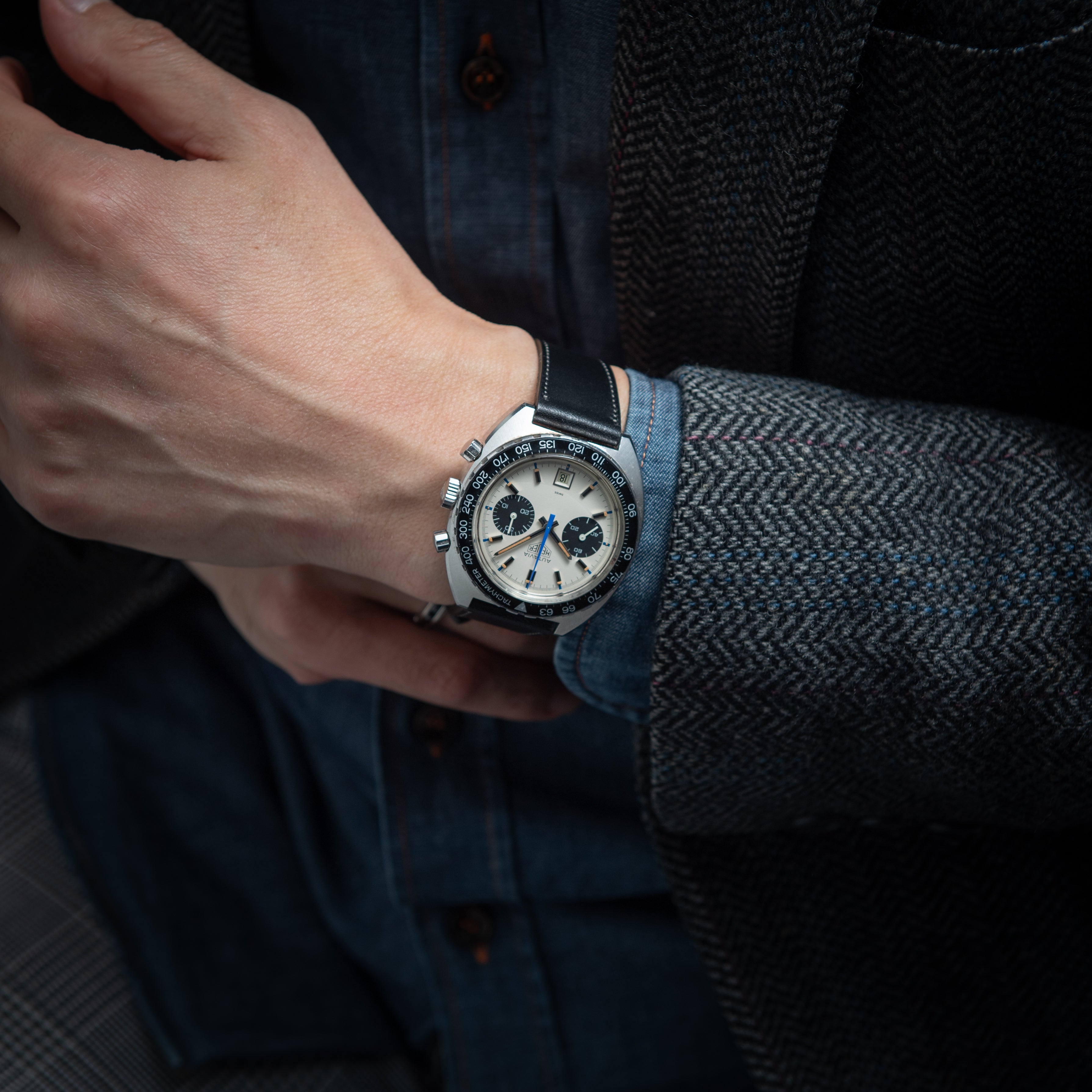 ホイヤー オータヴィア クロノグラフ 1970年代 手巻 バルジューCal.7734 シフェール