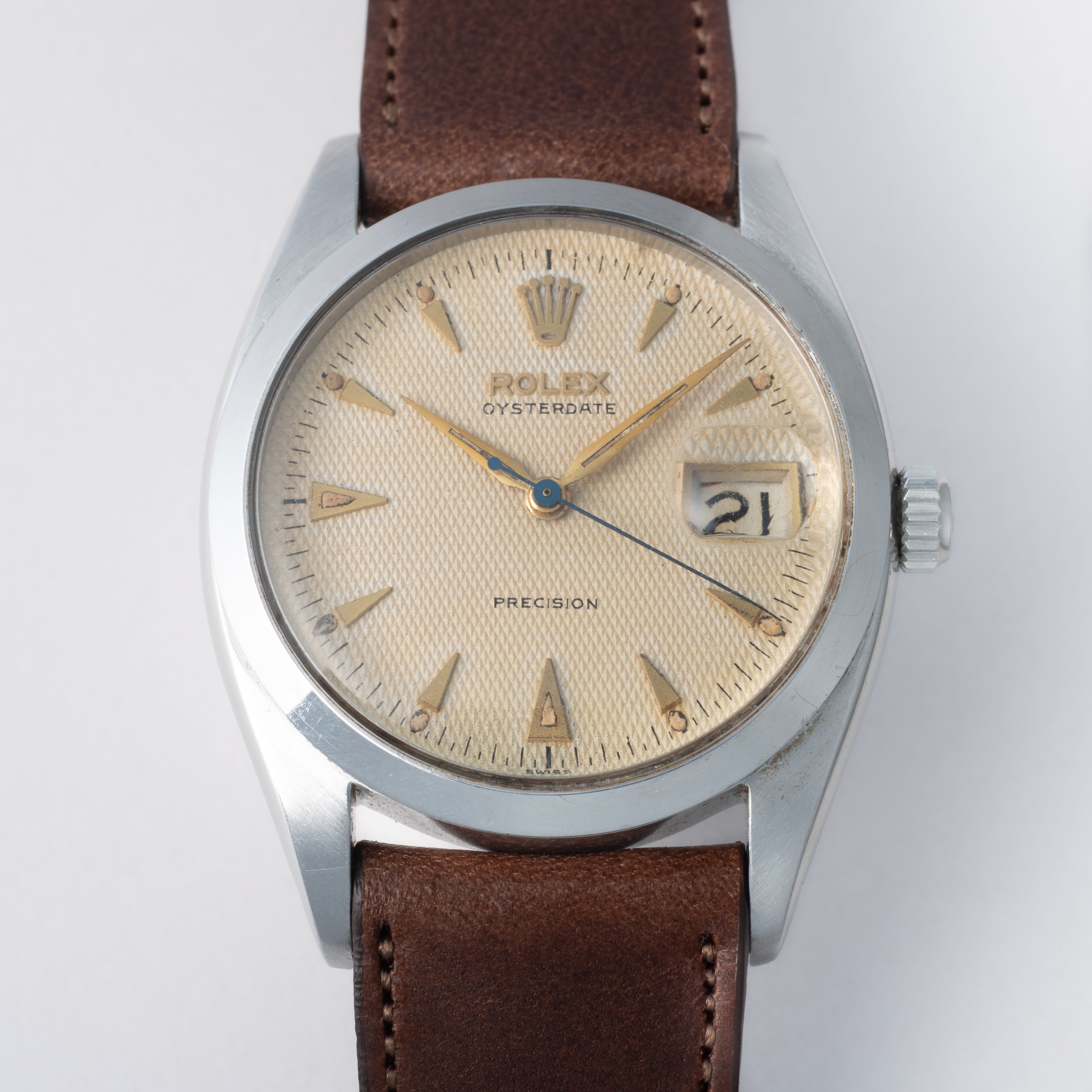 ロレックス 1954年製 Ref.6494 オイスターデイト 手巻き 赤黒カレンダー ギョーシェダイヤル