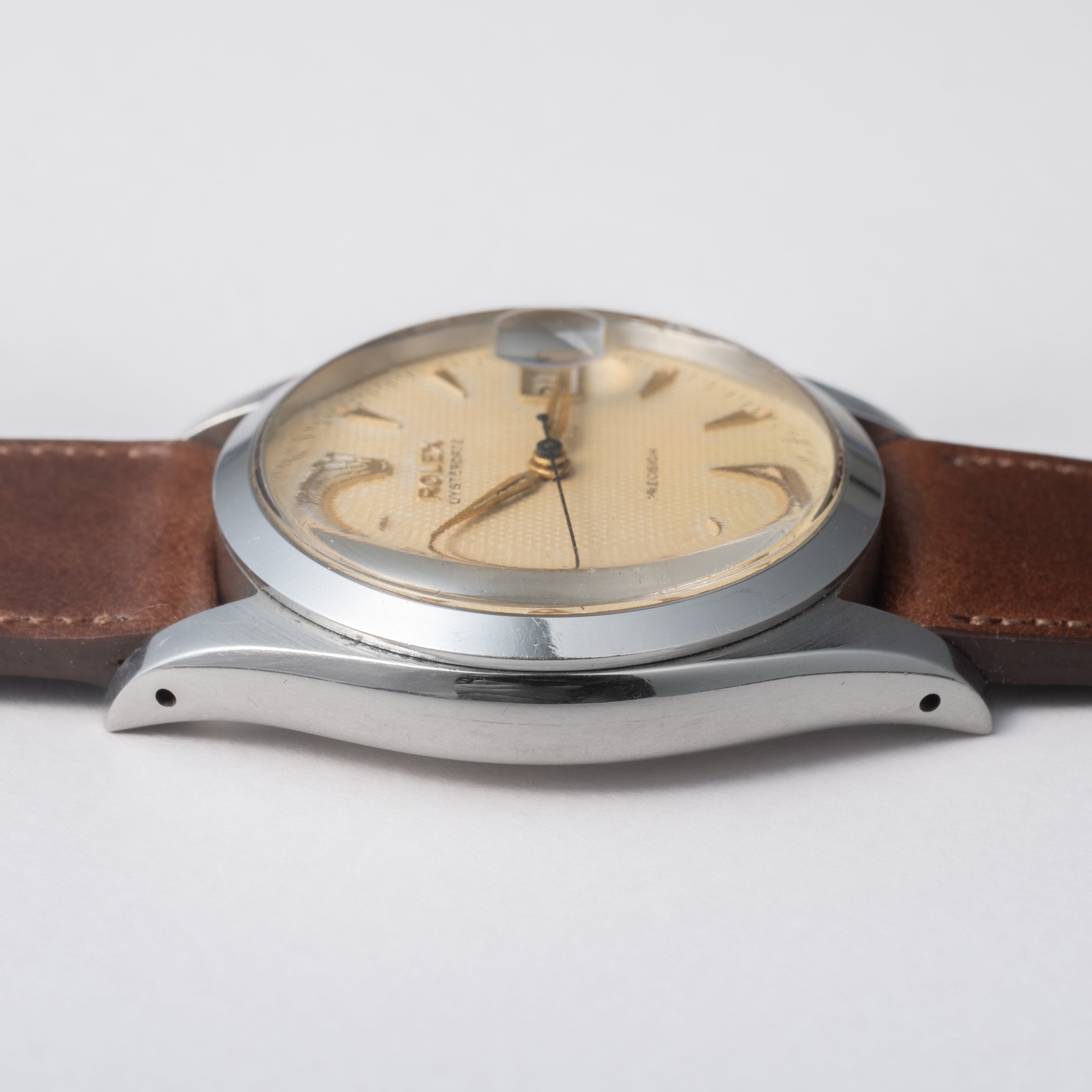 ロレックス 1954年製 Ref.6494 オイスターデイト 手巻き 赤黒カレンダー ギョーシェダイヤル