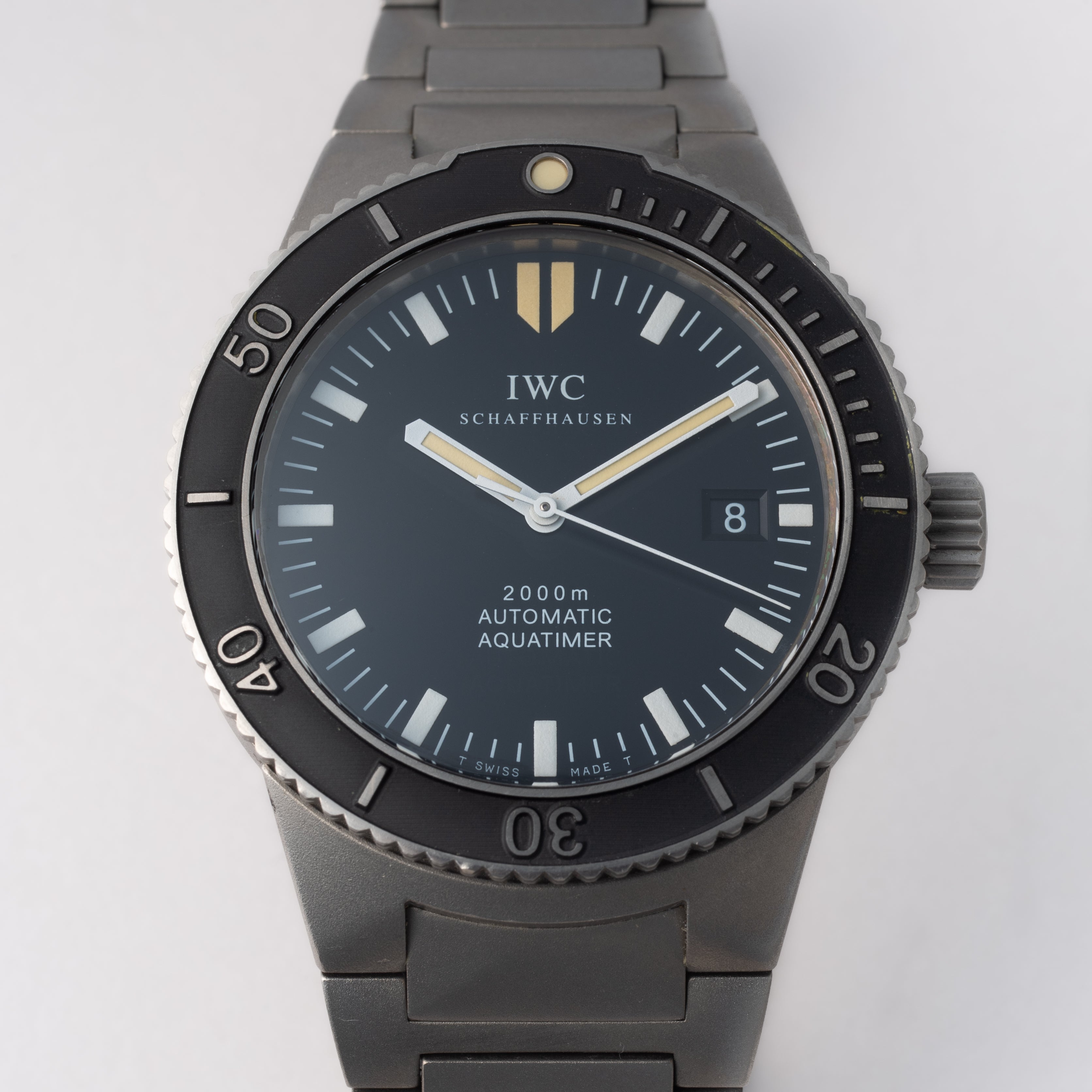IWC 1999年製 アクアタイマー 2000m防水 チタン 純正ブレス お魚リューズ
