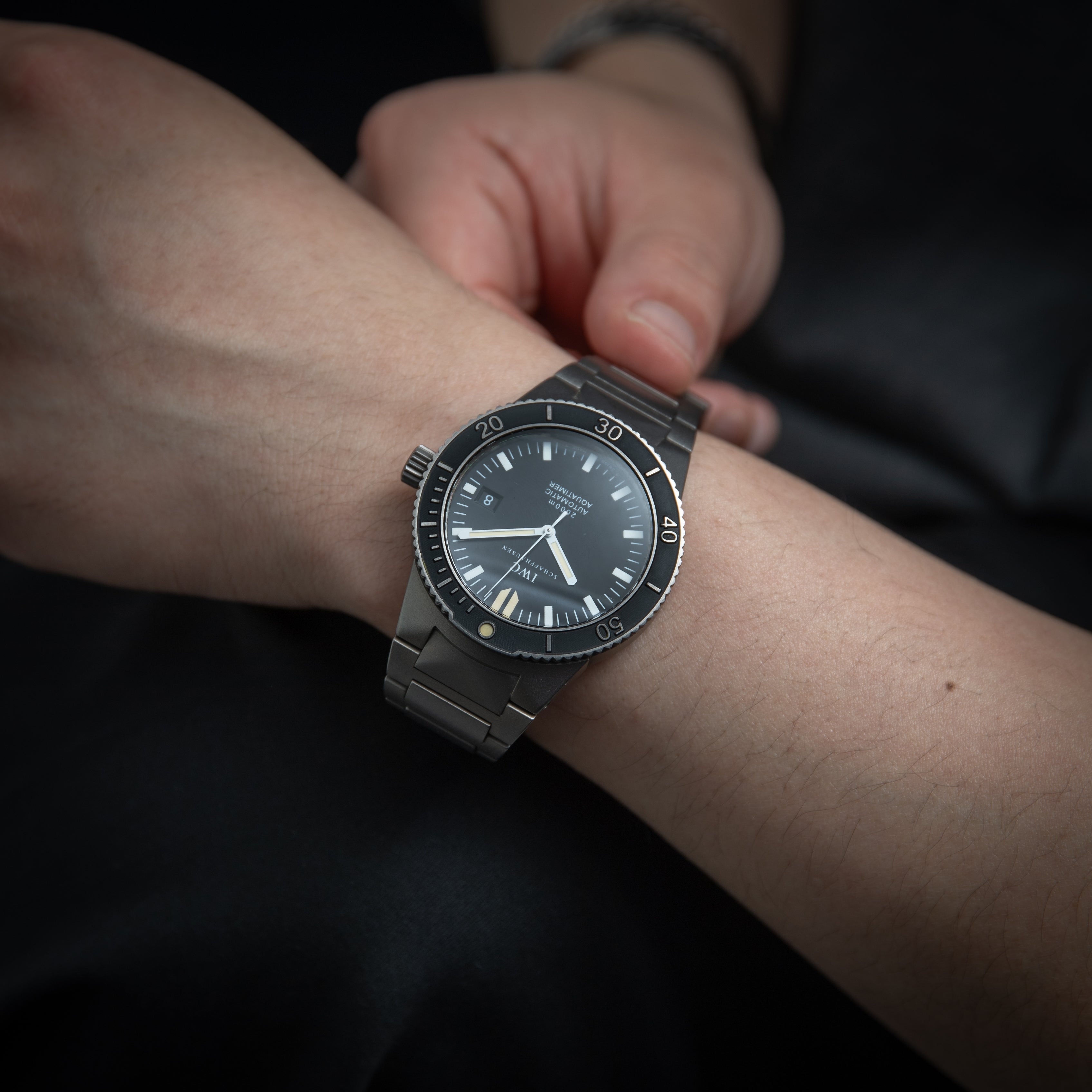 IWC 1999年製 アクアタイマー 2000m防水 チタン 純正ブレス お魚リューズ