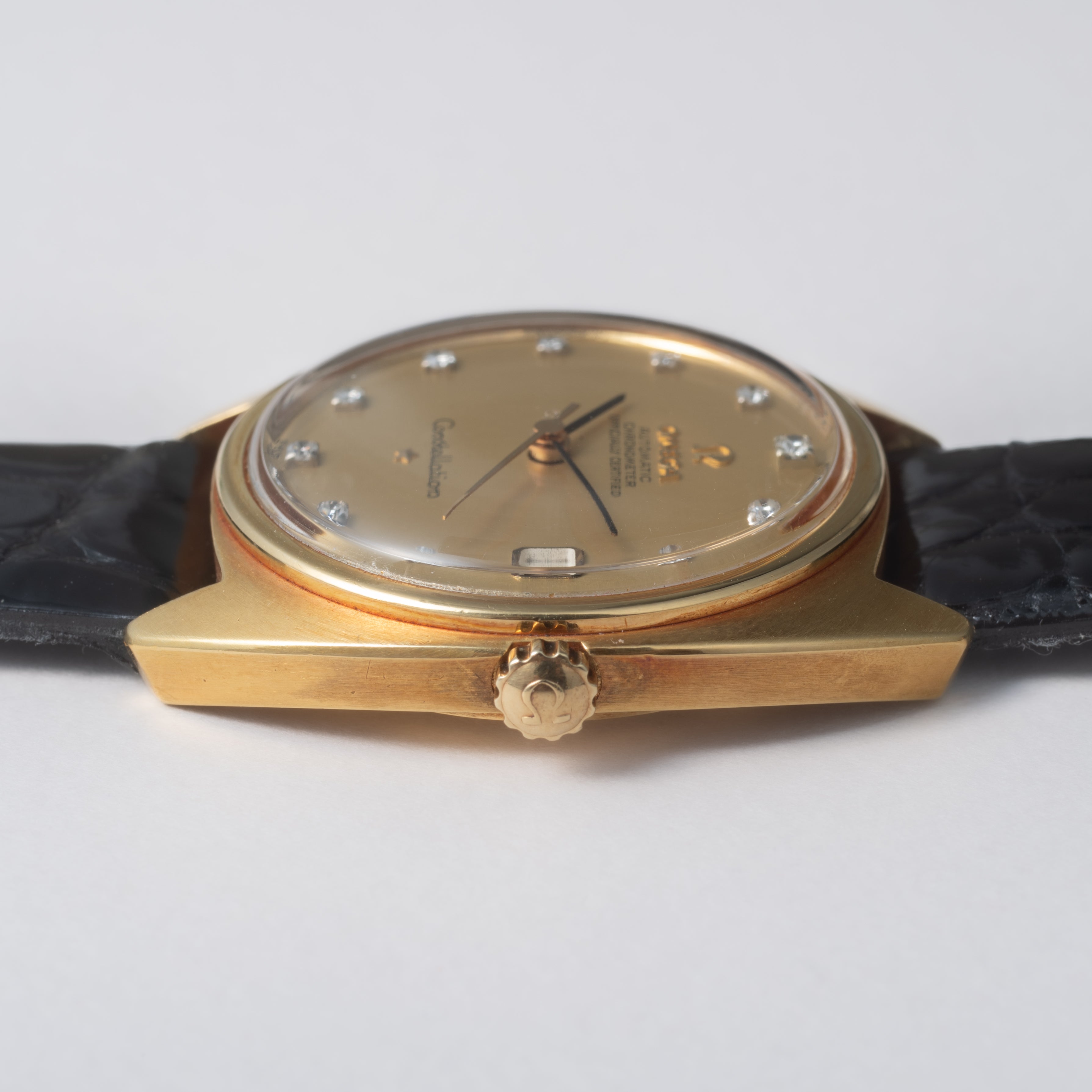 オメガ 18金無垢コンステレーション11Pダイヤ ジェンタデザイン初期型 1966年製 Cal. 561 自動巻き 尾錠付き