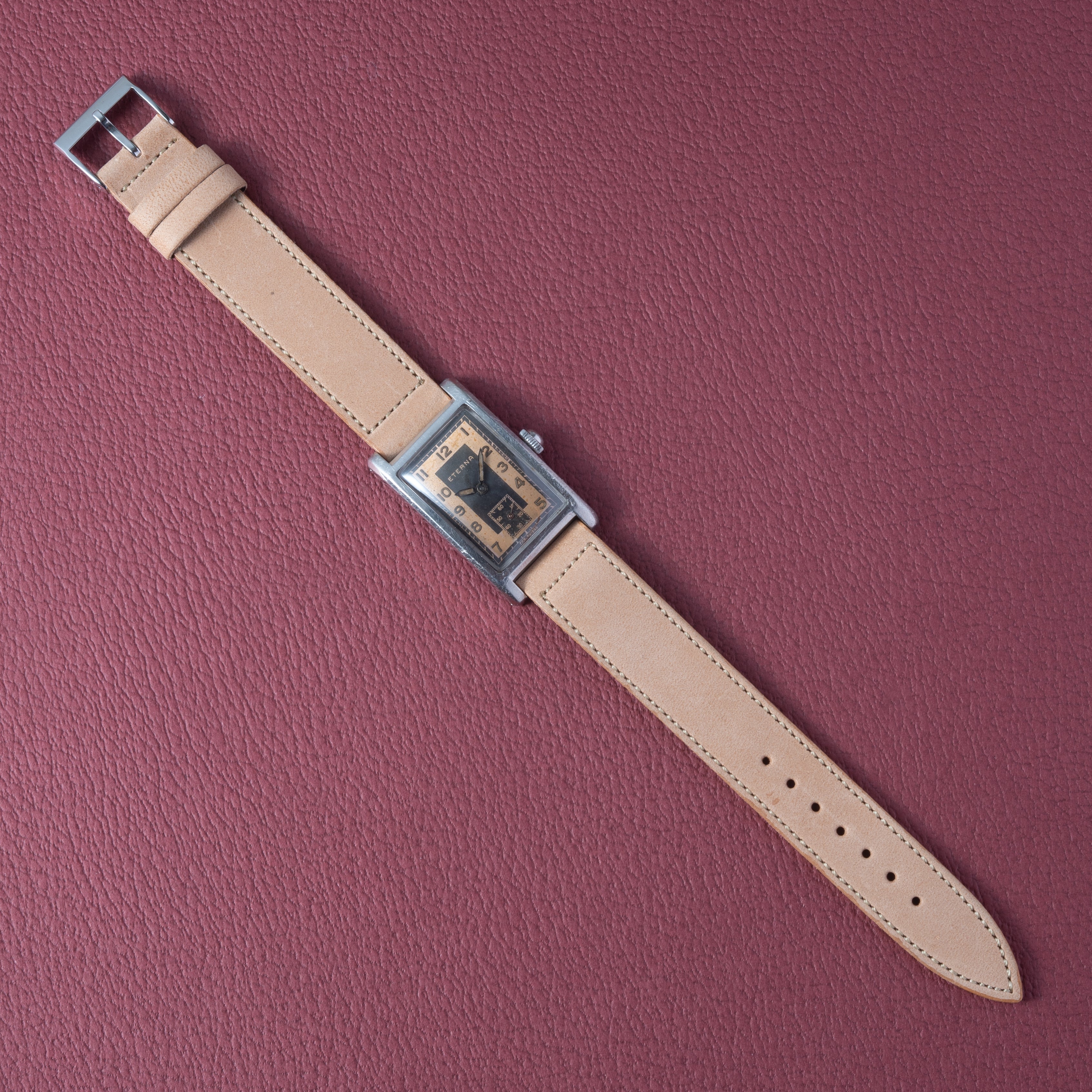 エテルナ レクタングル クラムシェルケース 1940年代製 手巻き ツートンダイヤル