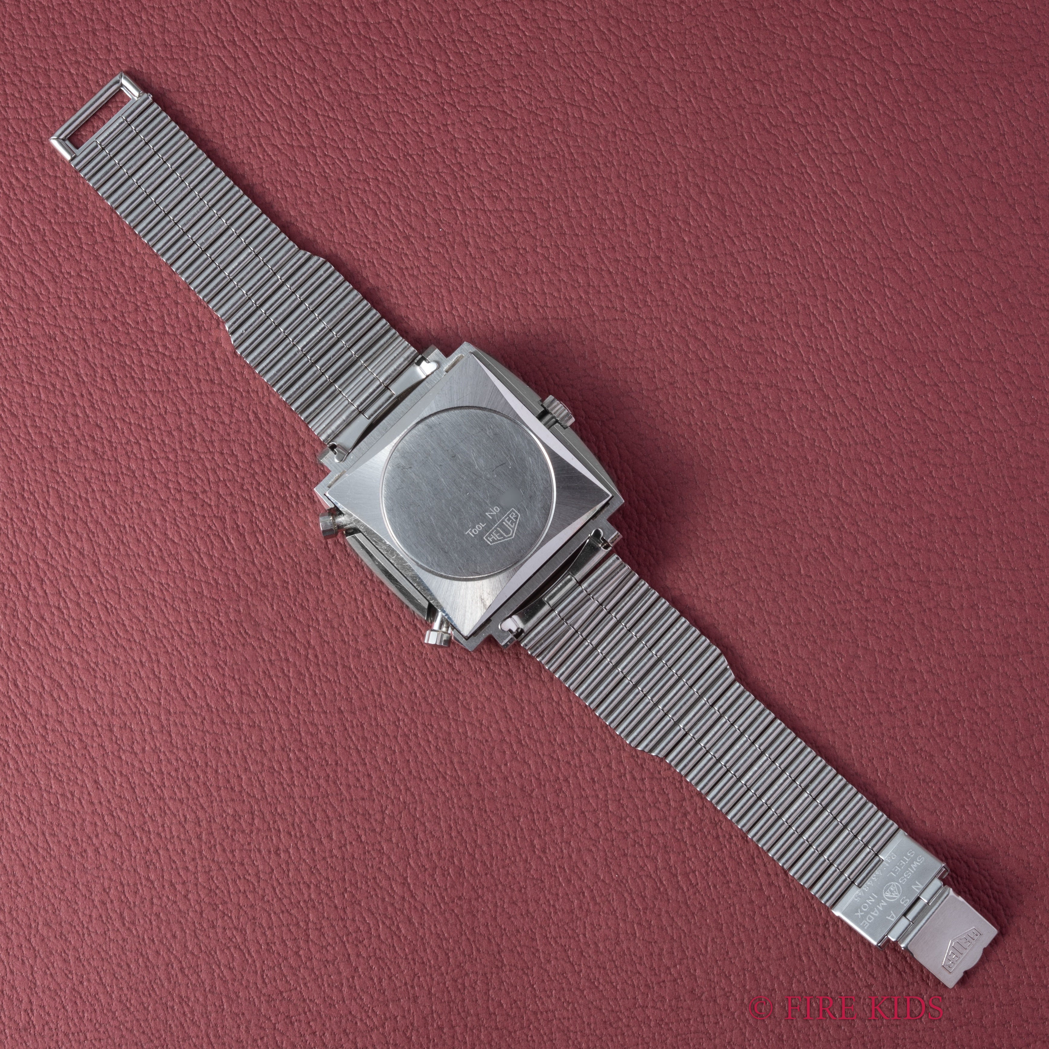 ホイヤー モナコ 1970年代製 自動巻きクロノグラフ グレーダイヤル Cal.12 純正ブレス付き