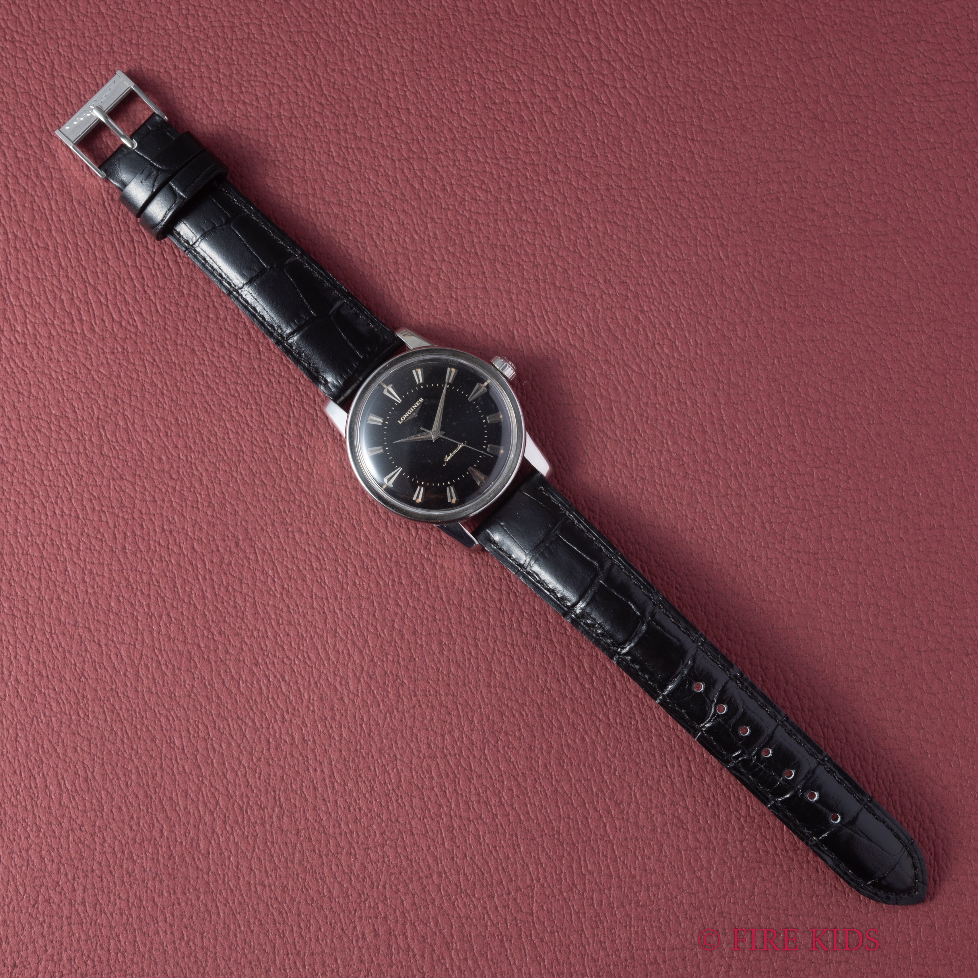 ロンジン プレコンクエスト Cal.19AS ブラックダイヤル 自動巻き ラウンド 1950年代