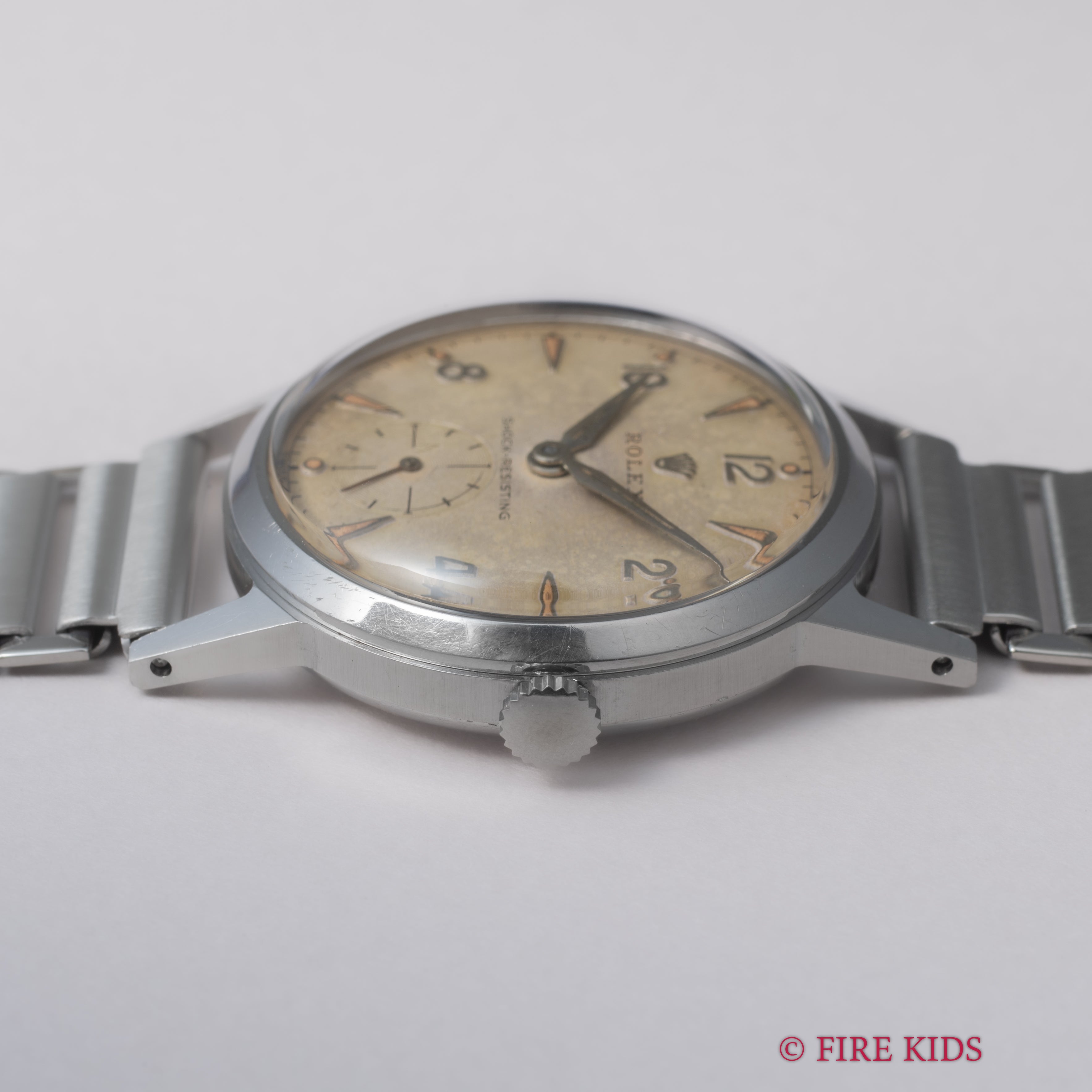 ロレックス デニソンケース 1953刻印 スモールセコンド手巻 Cal.700 Ref.3320 社外バンブーブレス