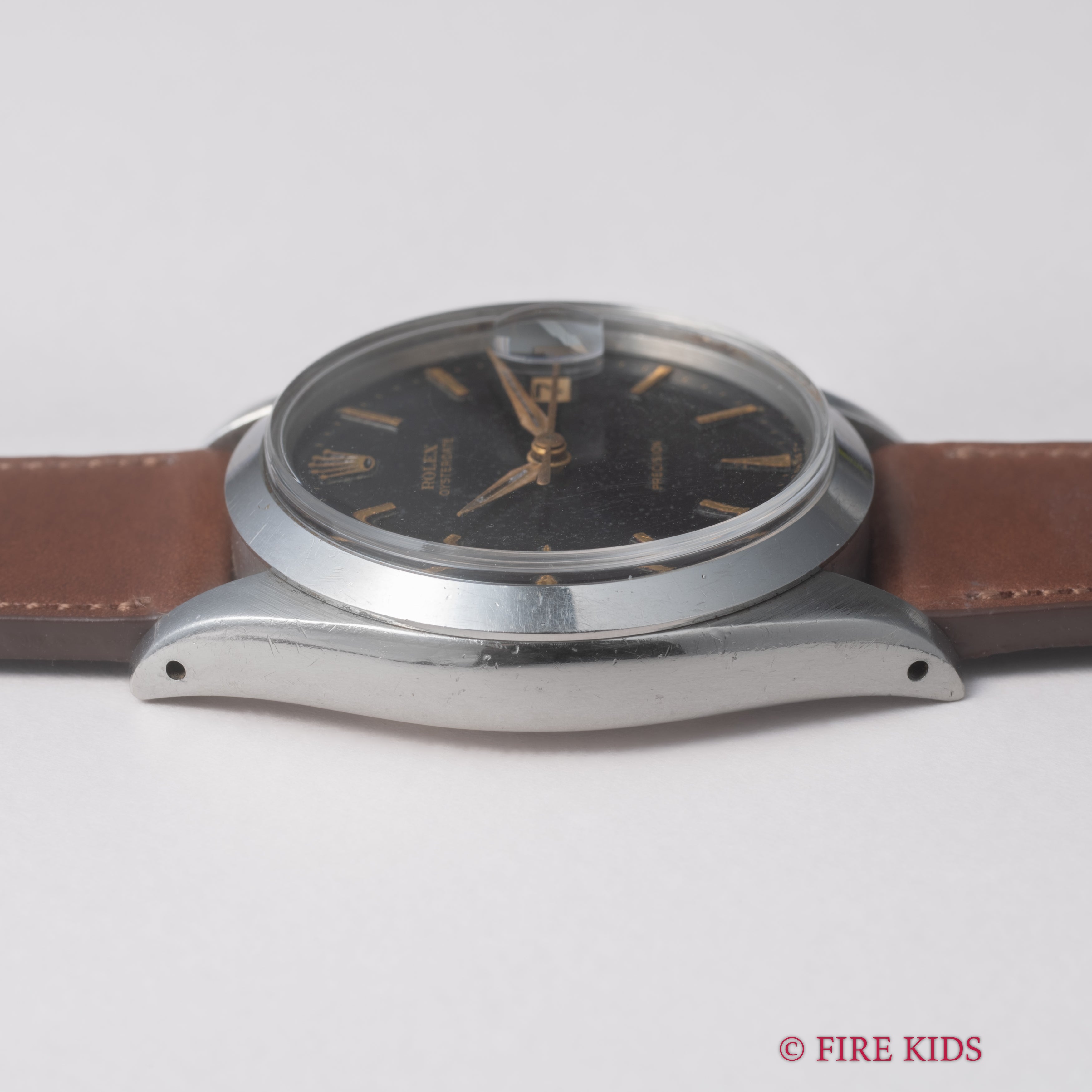 ロレックス オイスターデイト 1963年製 Ref.6694 ブラックミラーダイヤル ゴールドインデックス 針