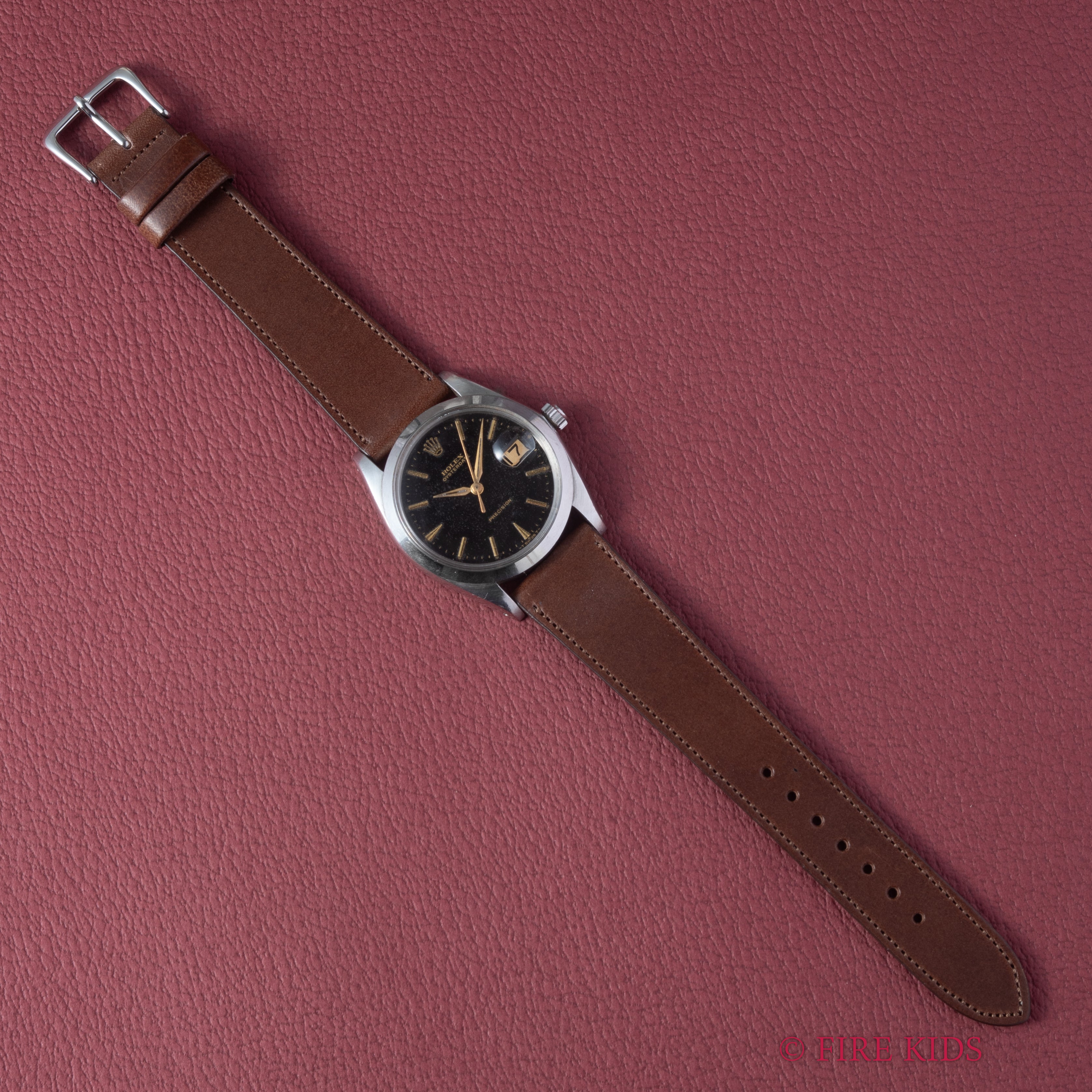 ロレックス オイスターデイト 1963年製 Ref.6694 ブラックミラーダイヤル ゴールドインデックス 針