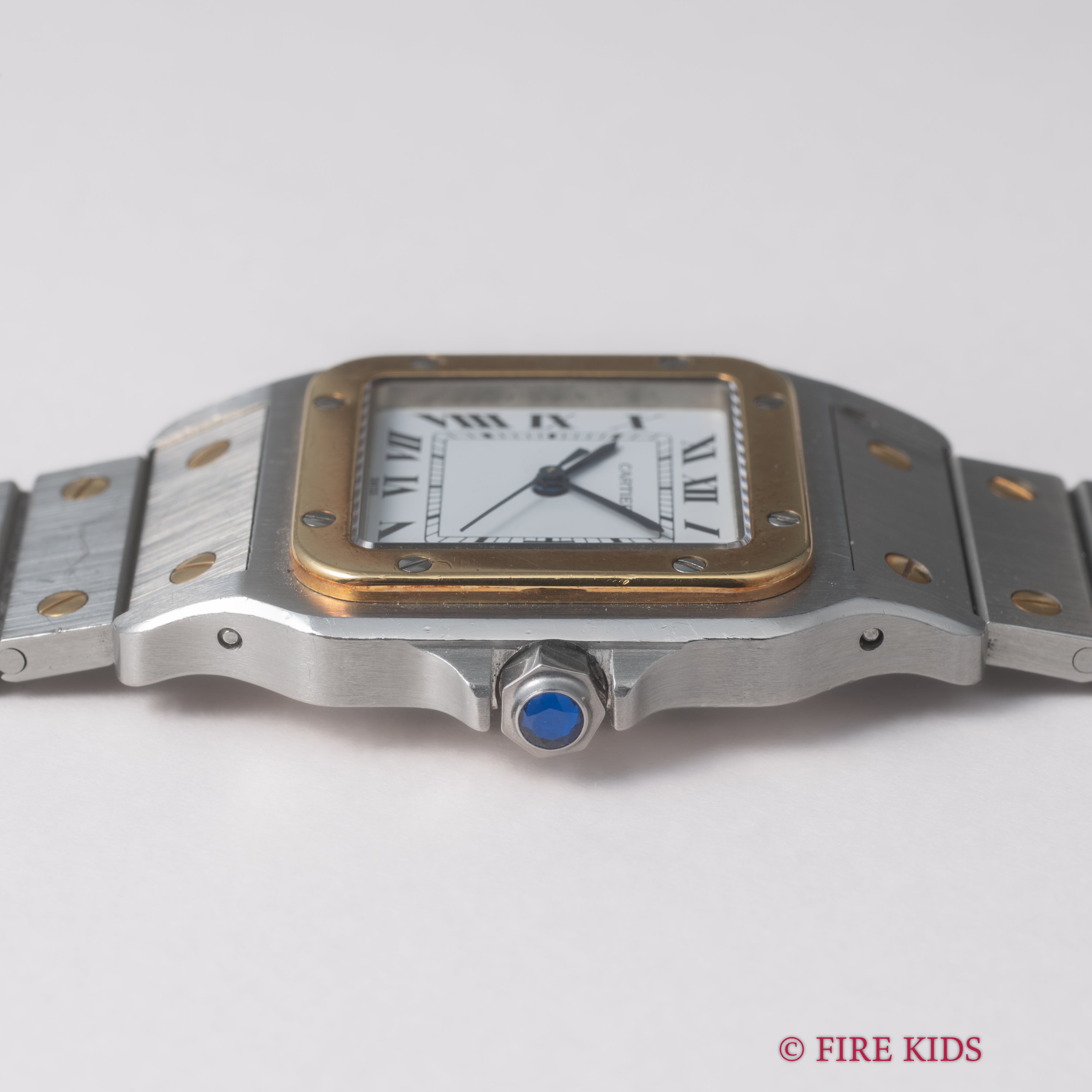 カルティエ サントス LMサイズ コンビ 自動巻き 1980年代製 ホワイトローマンダイヤル