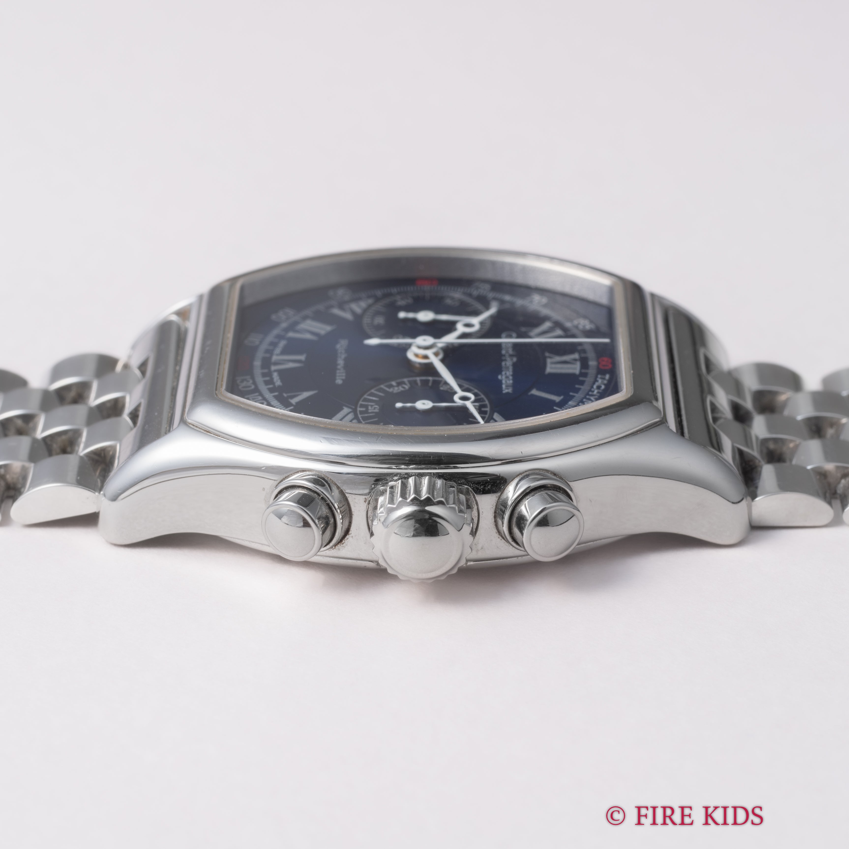 ジラール・ペルゴー リシュビル 1990年代製 Ref.2710 ブルーローマンダイヤル 手巻クロノグラフ 箱ギャラ、革ベルト尾錠付