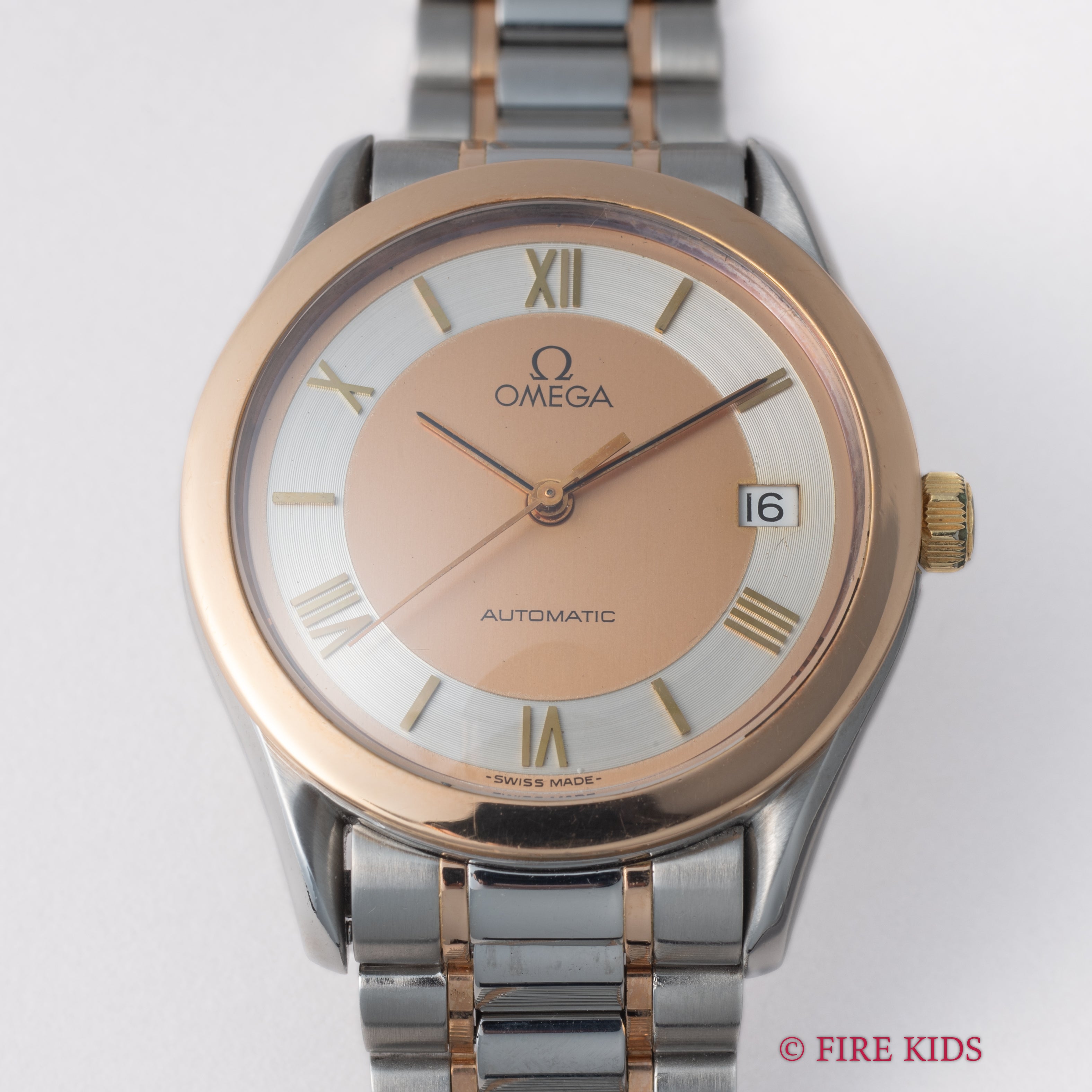 オメガ クラシック PGコンビ 1991年製 ツートーンローマンダイヤル 自動巻 Ref.166 0295 Cal.1110 純正コンビブレス