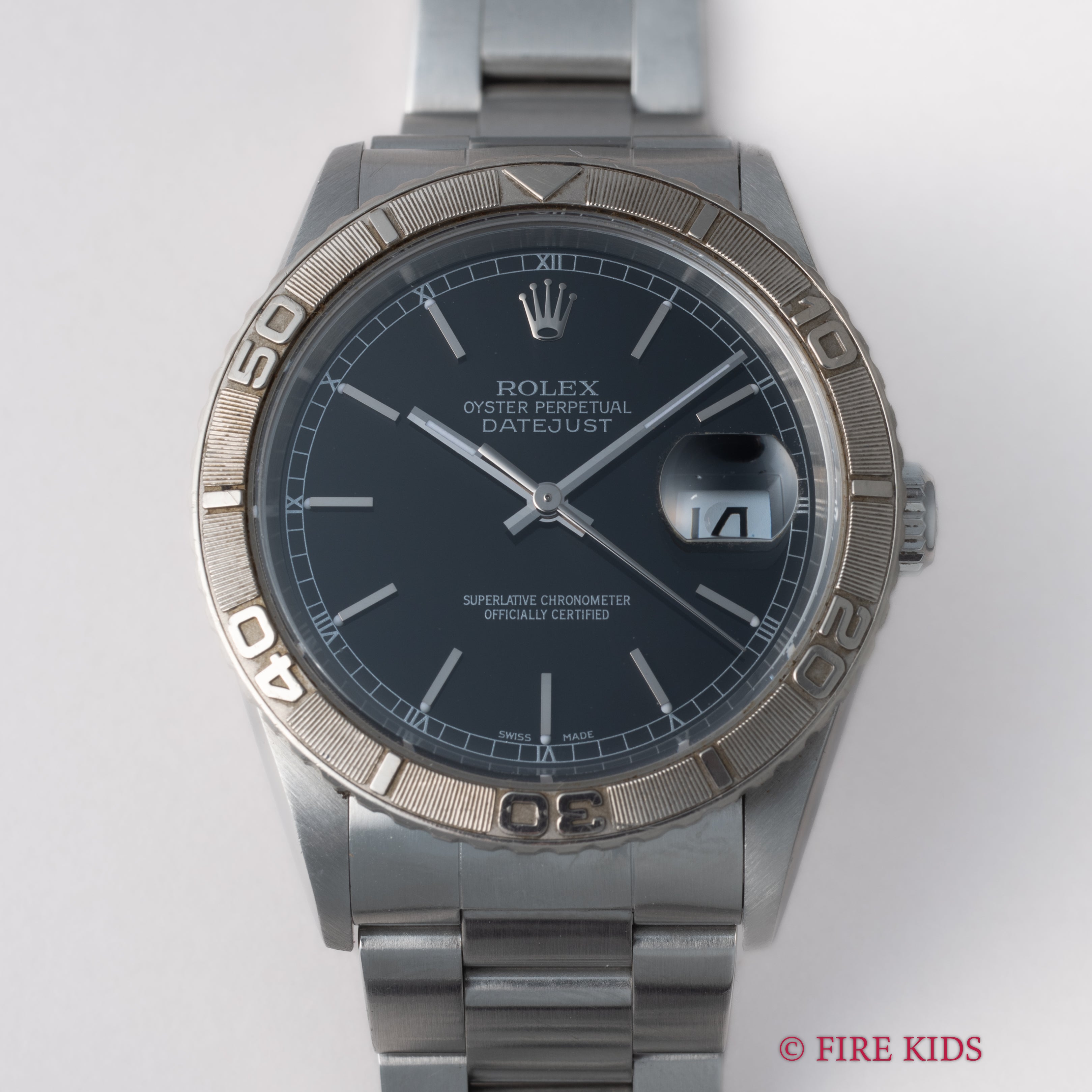 ロレックス サンダーバード 2002年製 Ref.16264 デイトジャスト ブラックダイヤル 3連オイスターブレス