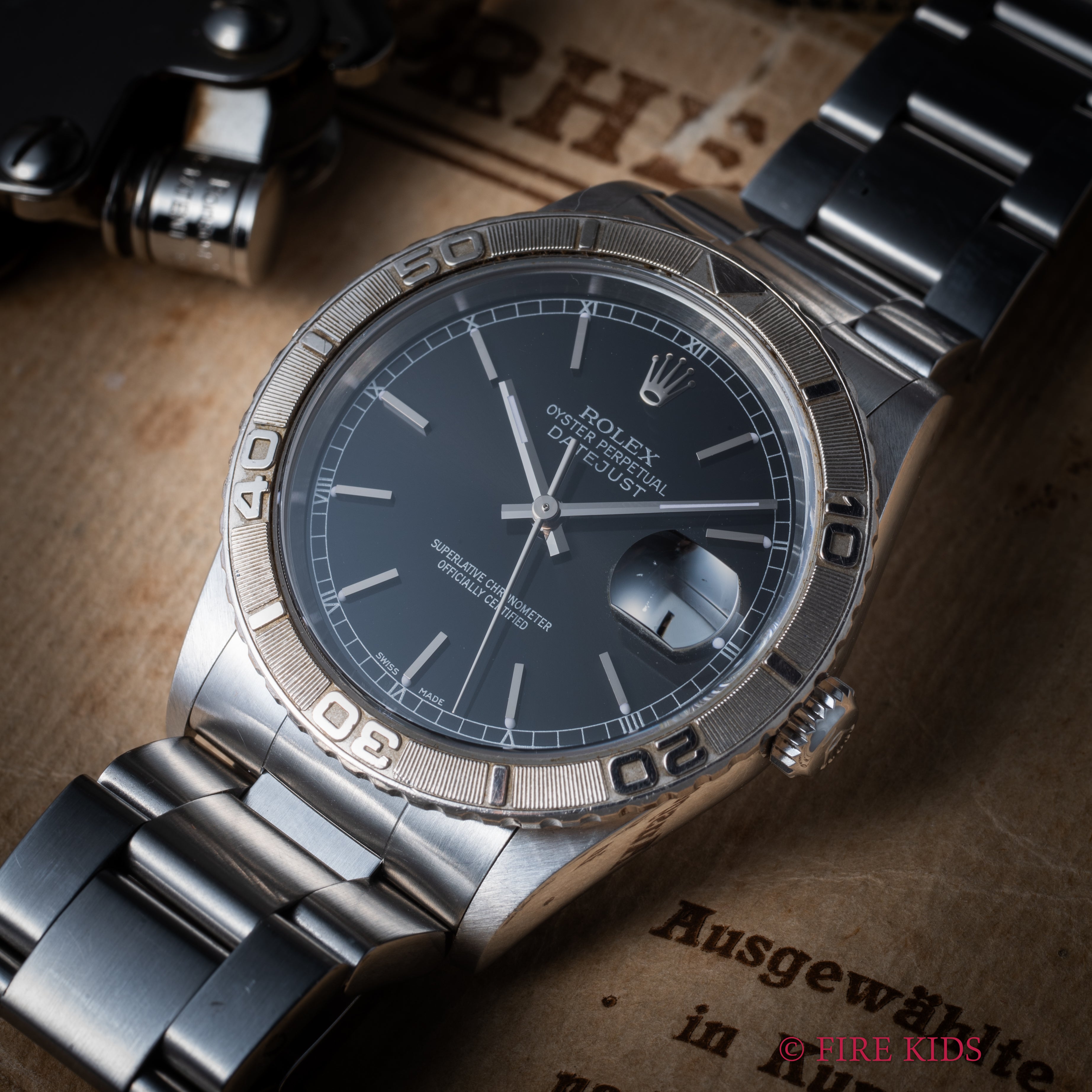 ロレックス サンダーバード 2002年製 Ref.16264 デイトジャスト ブラックダイヤル 3連オイスターブレス