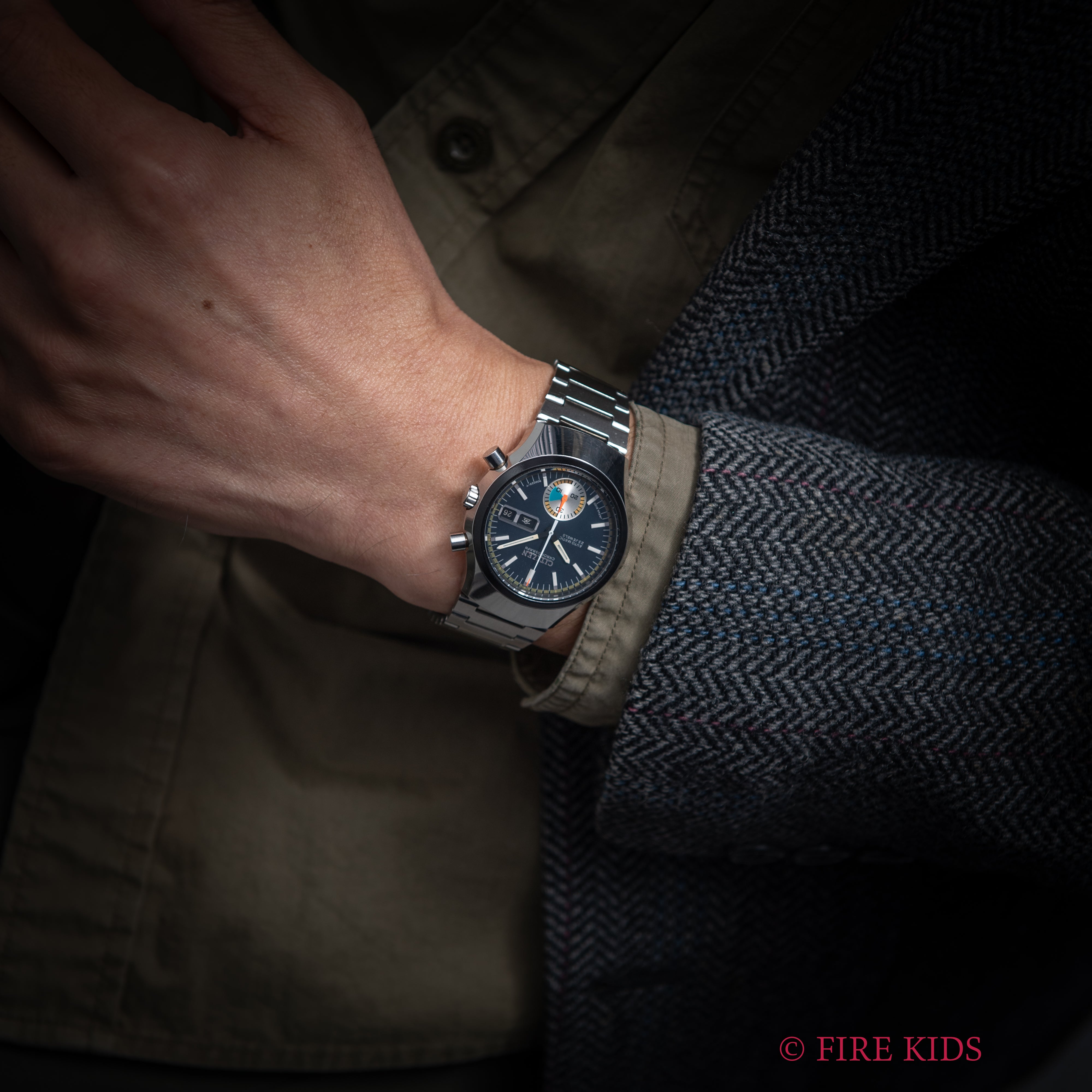 シチズン チャレンジタイマー 自動巻きクロノグラフ 1972年製 フライバック付き 純正ブレス