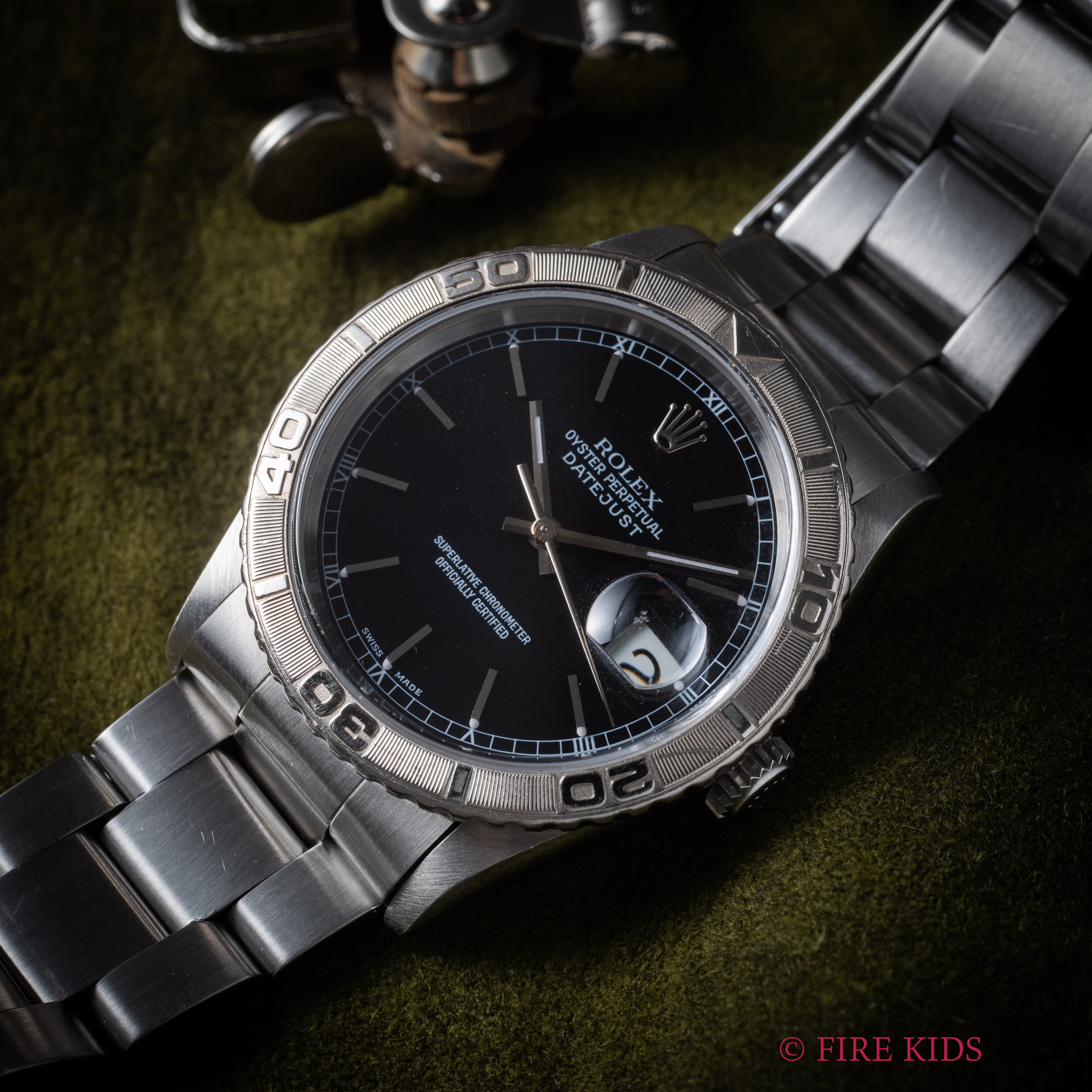 ロレックス サンダーバード 2000年製 Ref.16264 デイトジャスト ブラックダイヤル ギャランティー 修理明細付