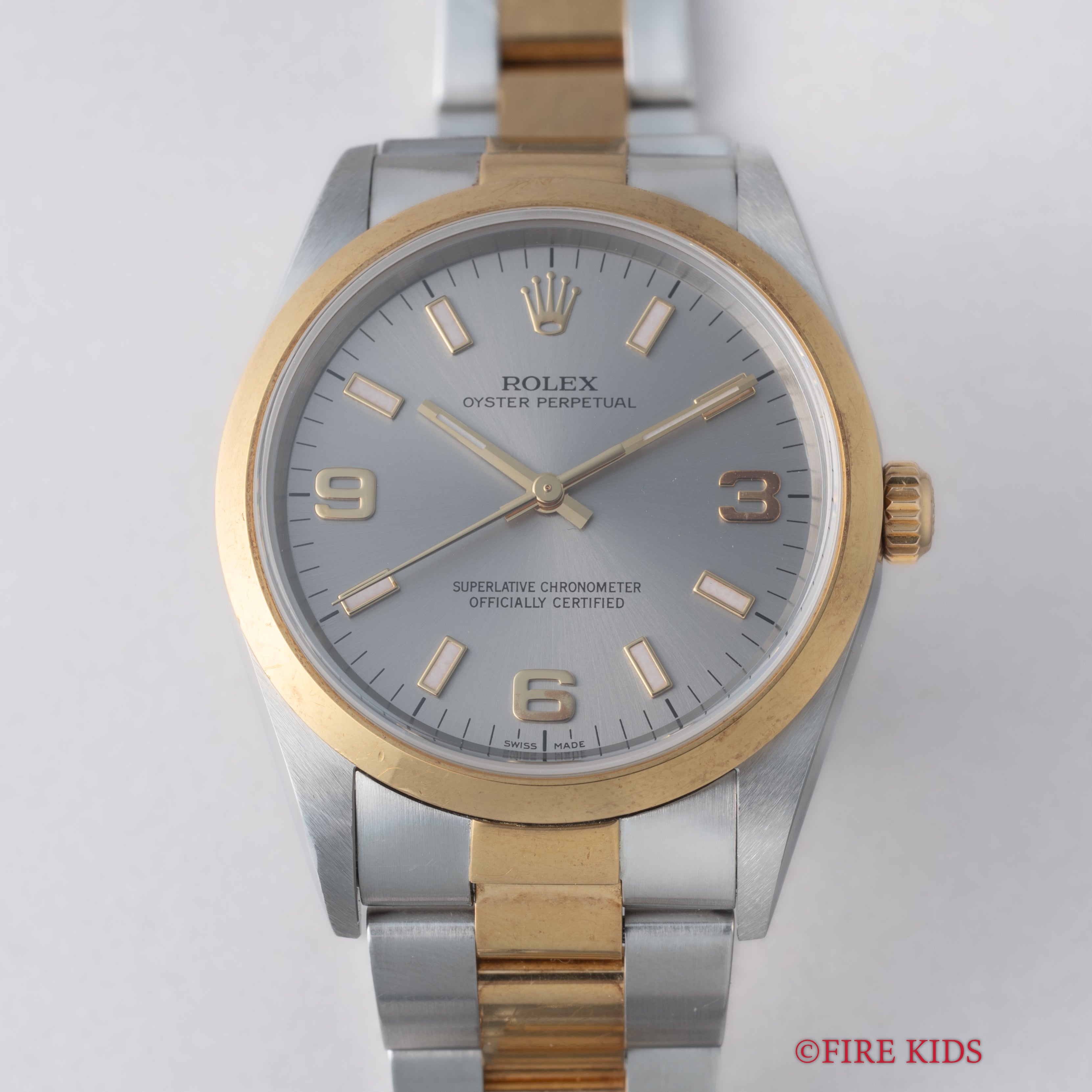 ロレックス オイスターパーペチュアル コンビ 2000年製 Ref.14203 グレー エクスプローラーダイヤル