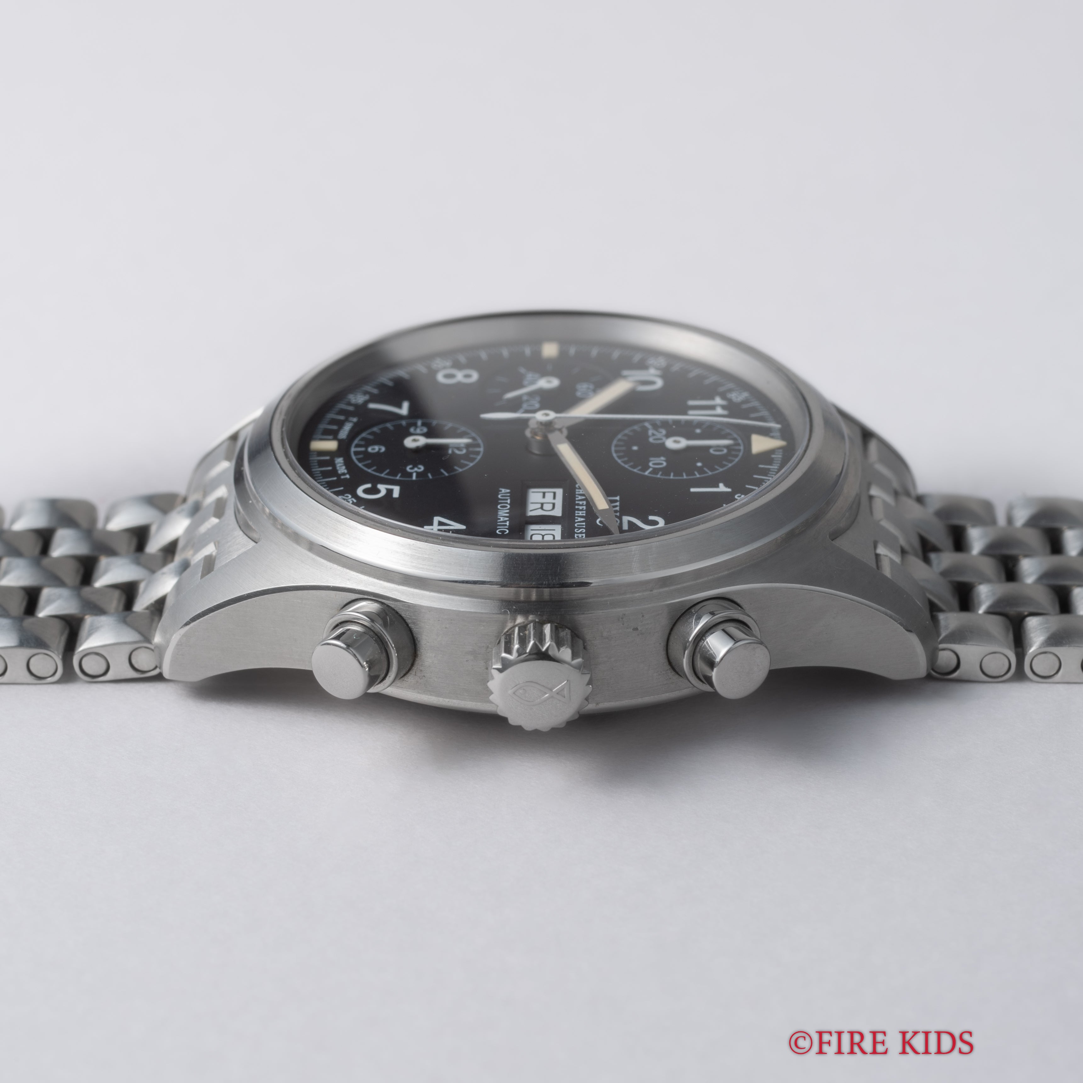 IWC フリーガークロノグラフ 1998年製 パイロットウォッチ 自動巻 オールトリチウム 純正ブレス ギャラ付