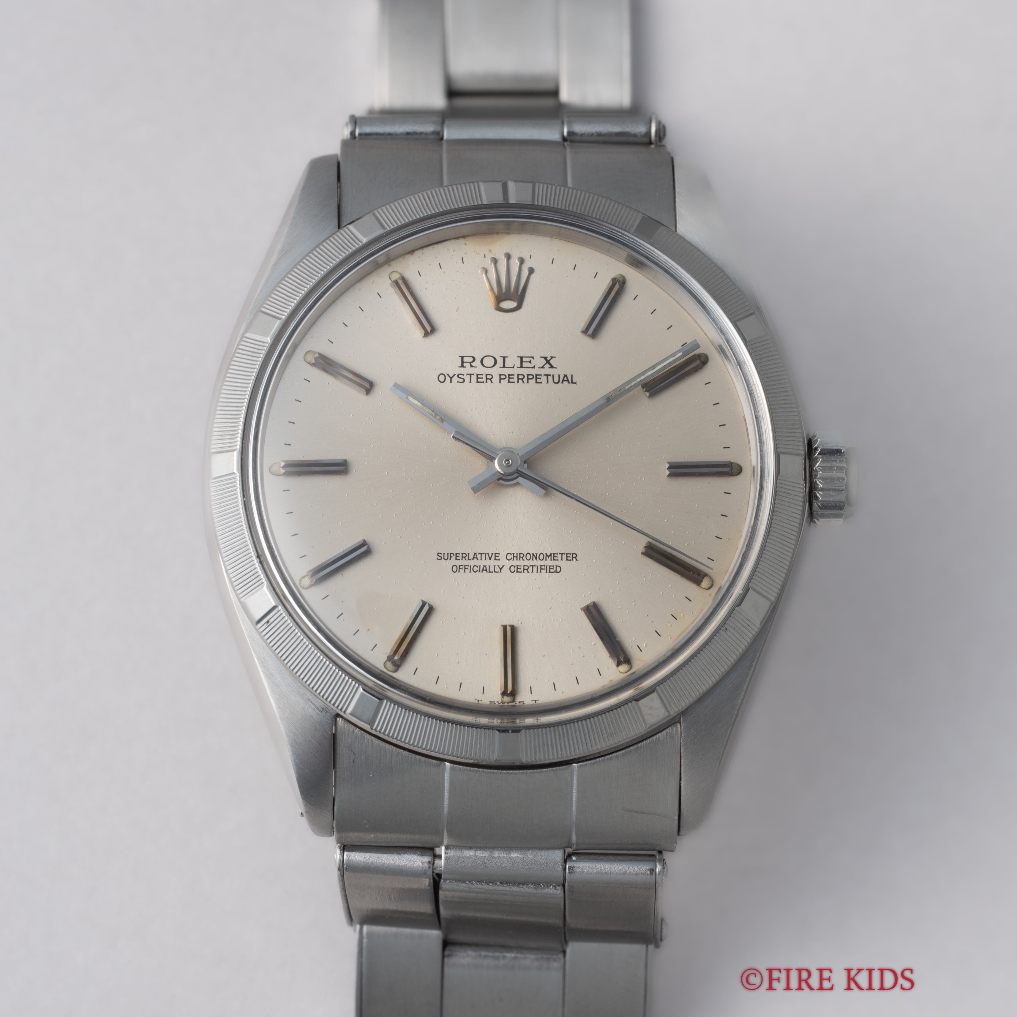 ロレックス オイスターパーペチュアル 1967年製 Ref.1003 エンジンターンドベゼル 純正オイスターブレス