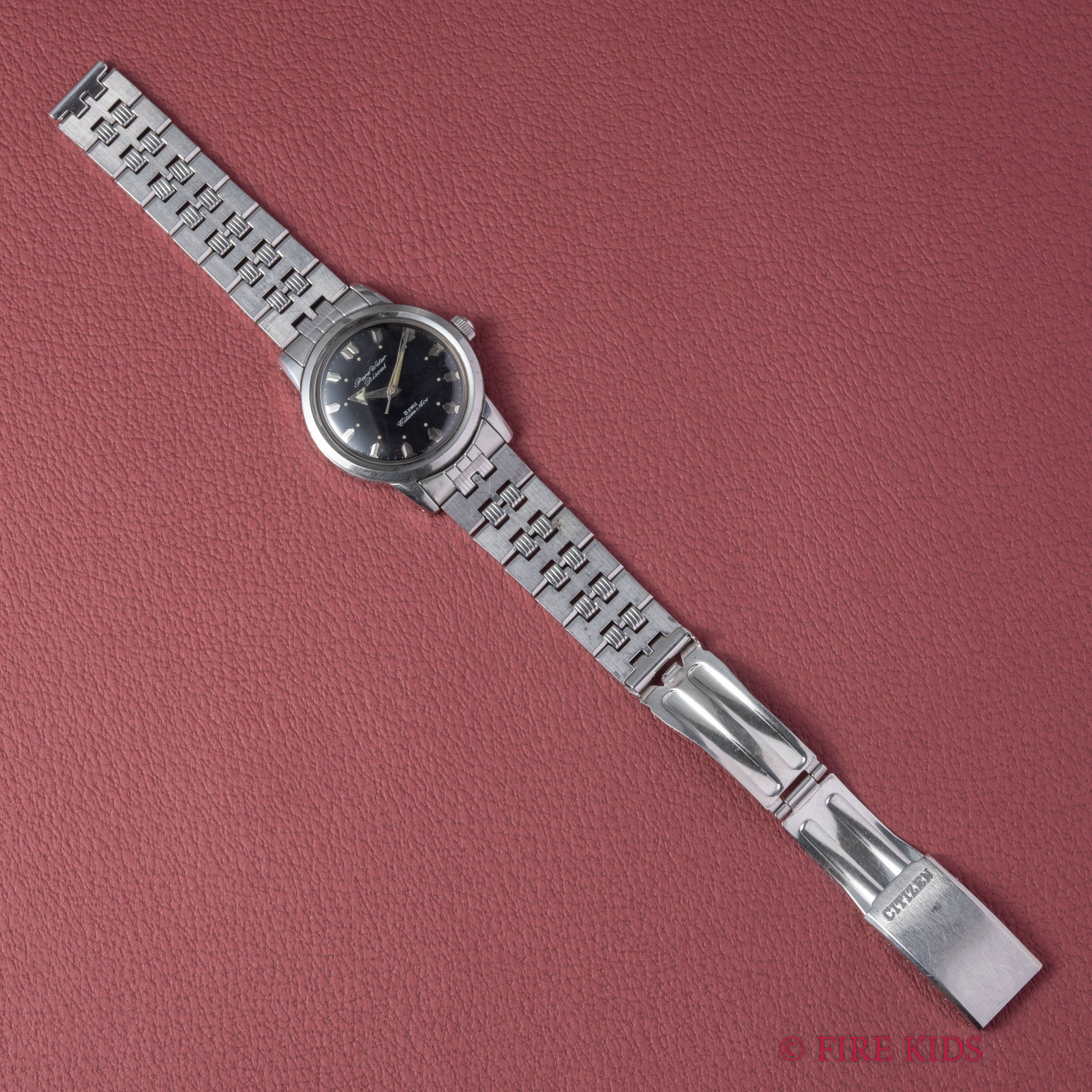 シチズン エース ディスカス 1961年製 アローハンド ブラックミラー 純正ブレス