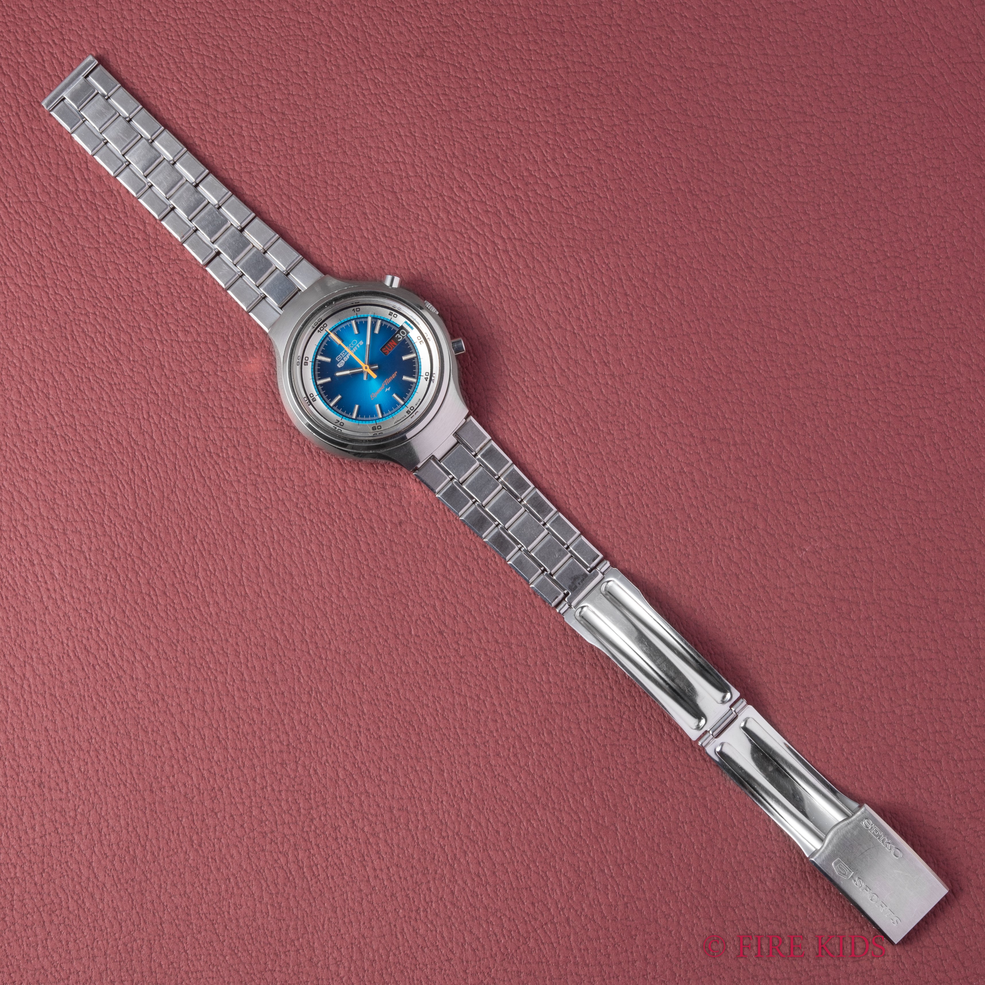 セイコー 5スポーツ スピードタイマー 自動巻き 7015-8000 1973年製 純正ブレス付き