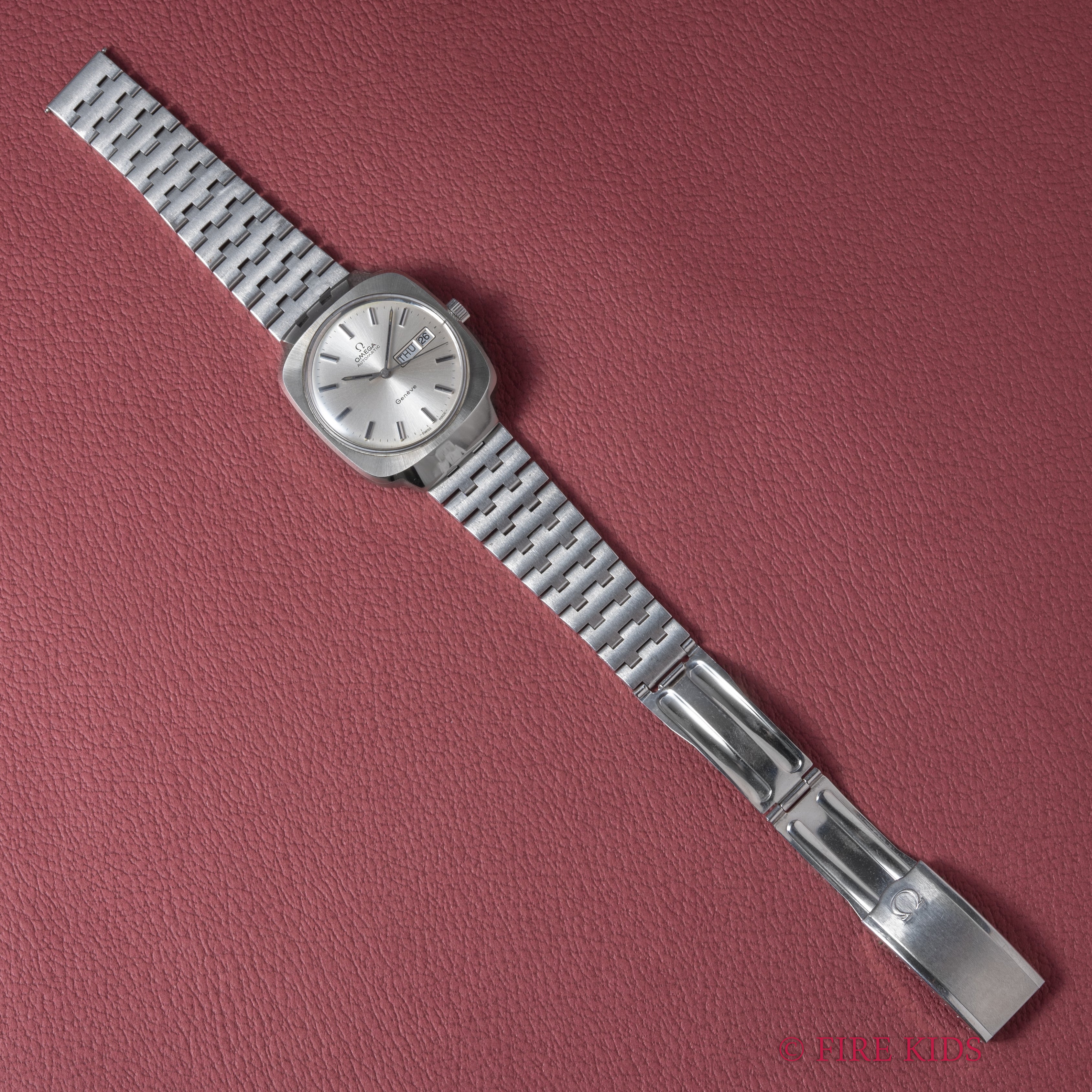 オメガ ジュネーブ 1973年製 デイデイト ハイビート自動巻 Cal.1022 純正ステンレスブレス