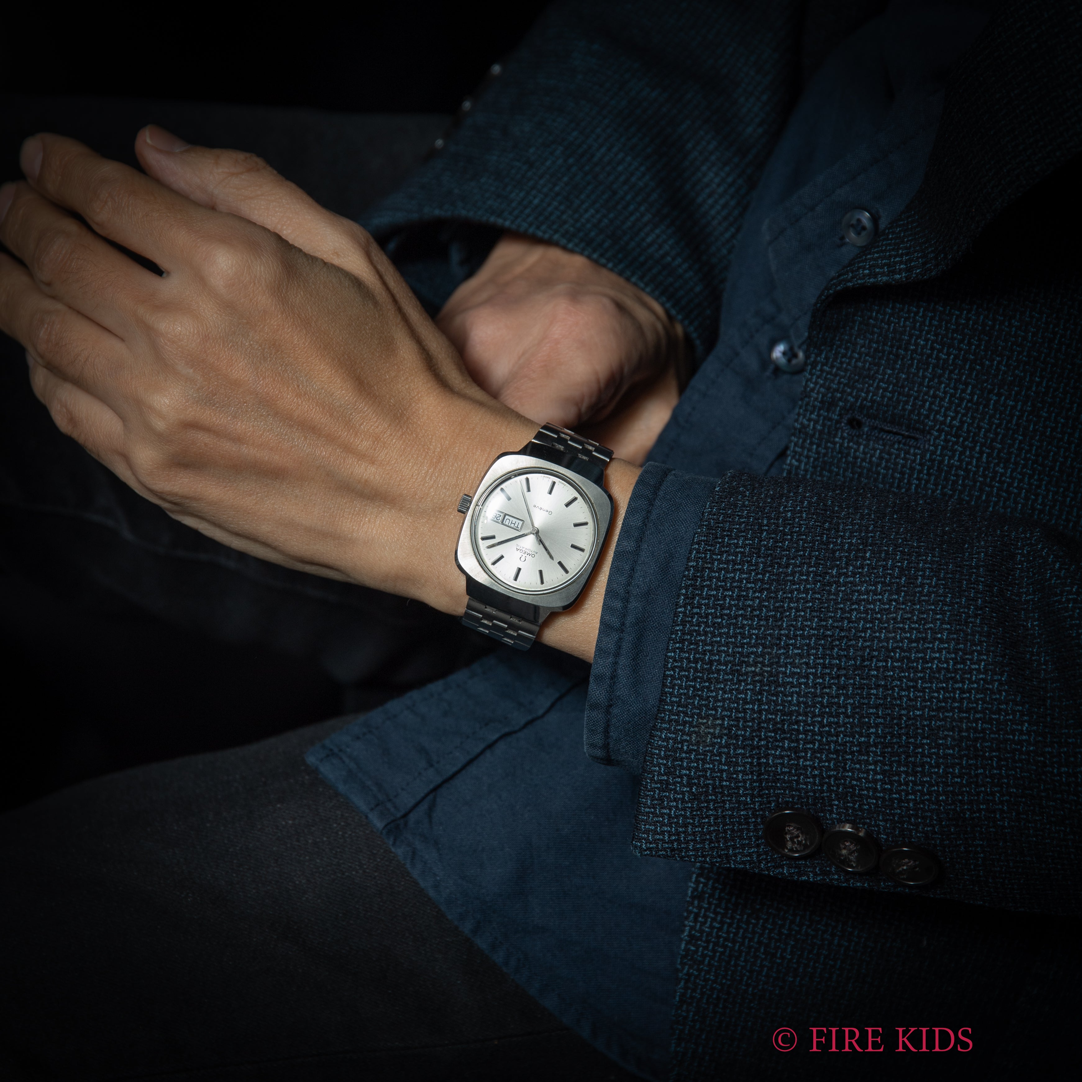 オメガ ジュネーブ 1973年製 デイデイト ハイビート自動巻 Cal.1022 純正ステンレスブレス