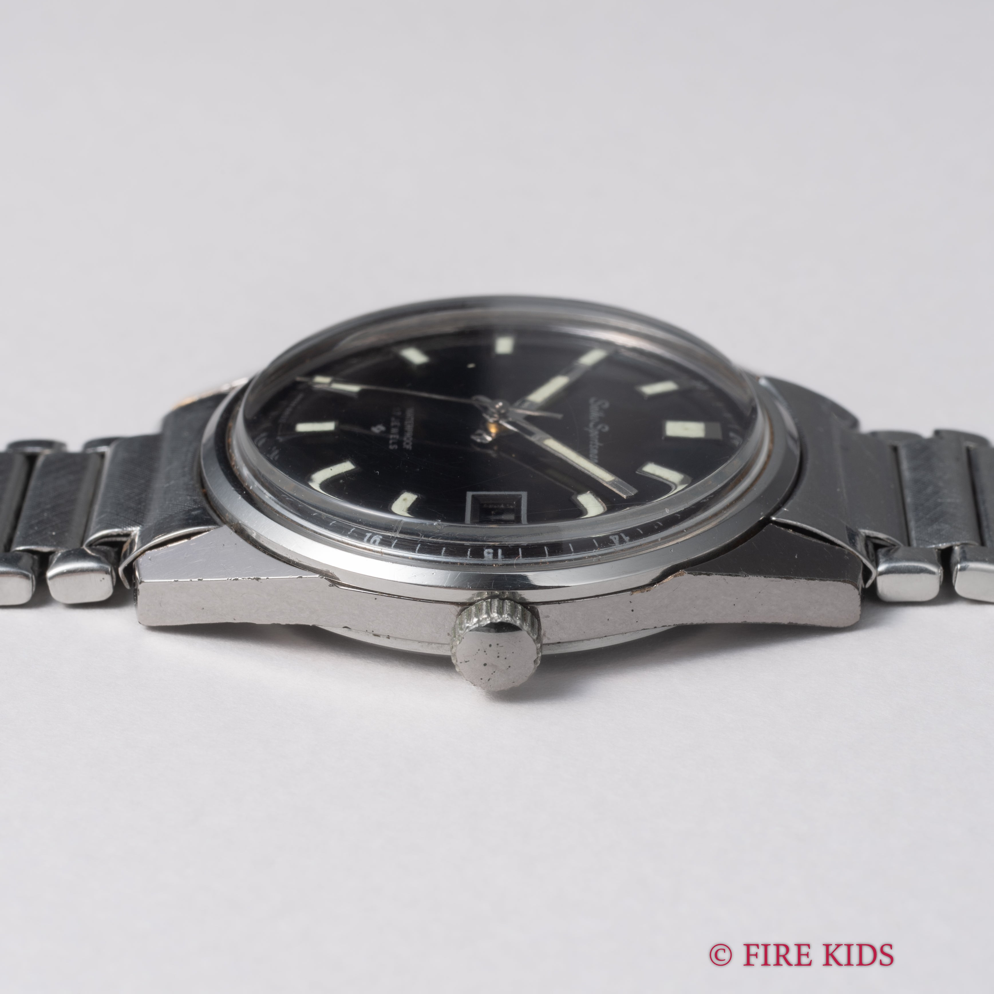 セイコー スポーツマン ブラックミラー文字盤 1968年製 Ref.6602-9982 手巻 純正ステンレスブレス