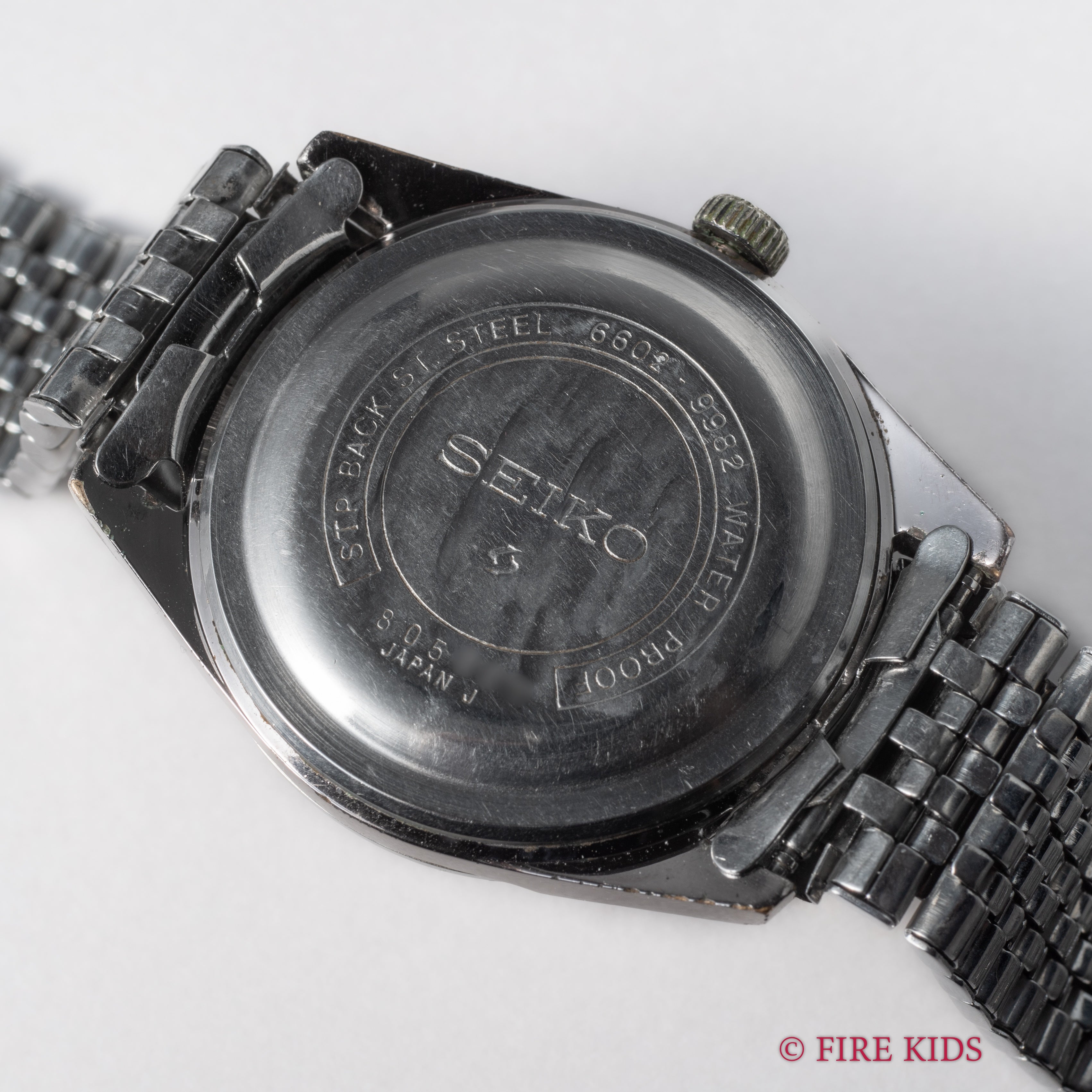 セイコー スポーツマン ブラックミラー文字盤 1968年製 Ref.6602-9982 手巻 純正ステンレスブレス
