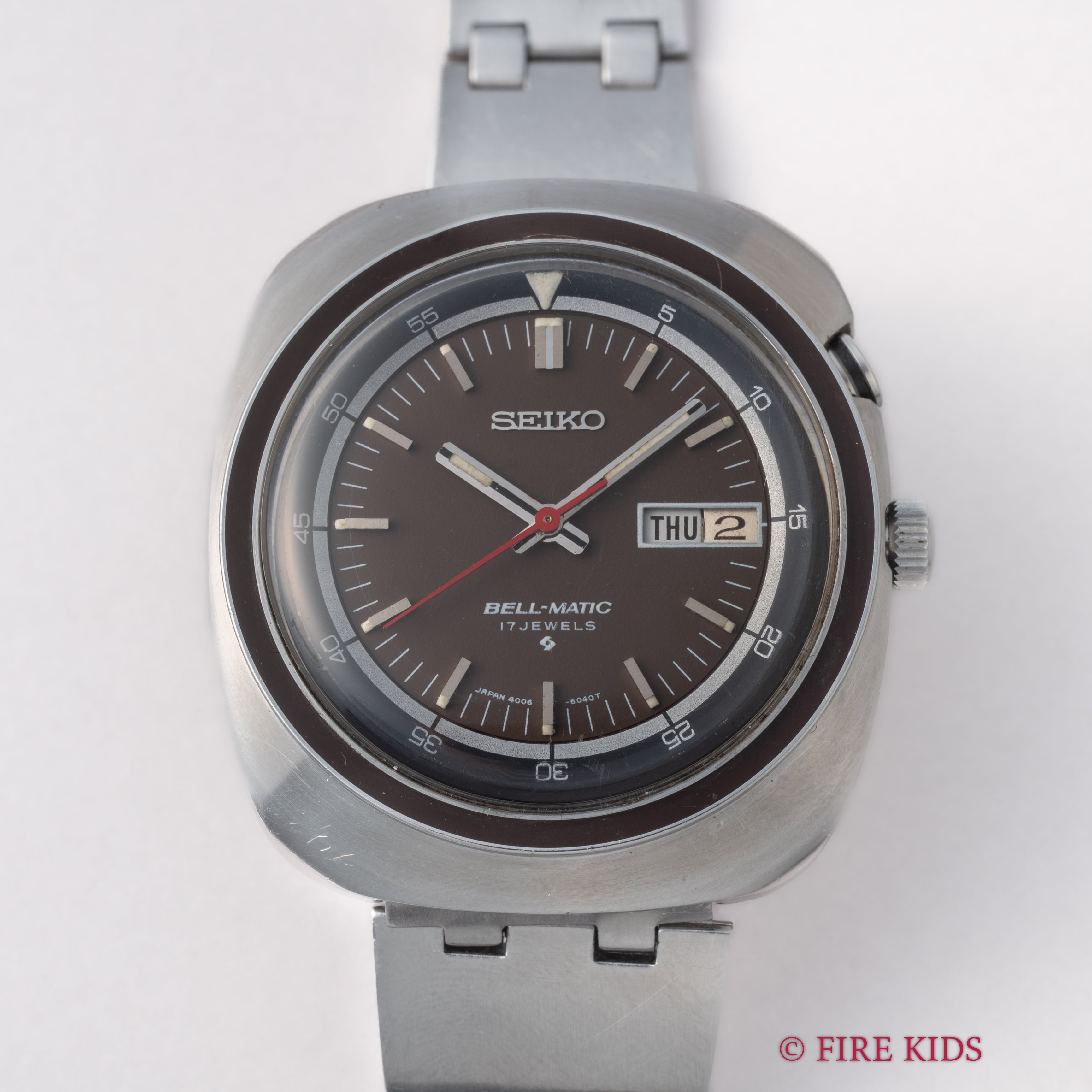 セイコー ベルマチック 1971年製 ブラウンダイヤルベゼル 自動巻 リストアラーム 純正ブレス