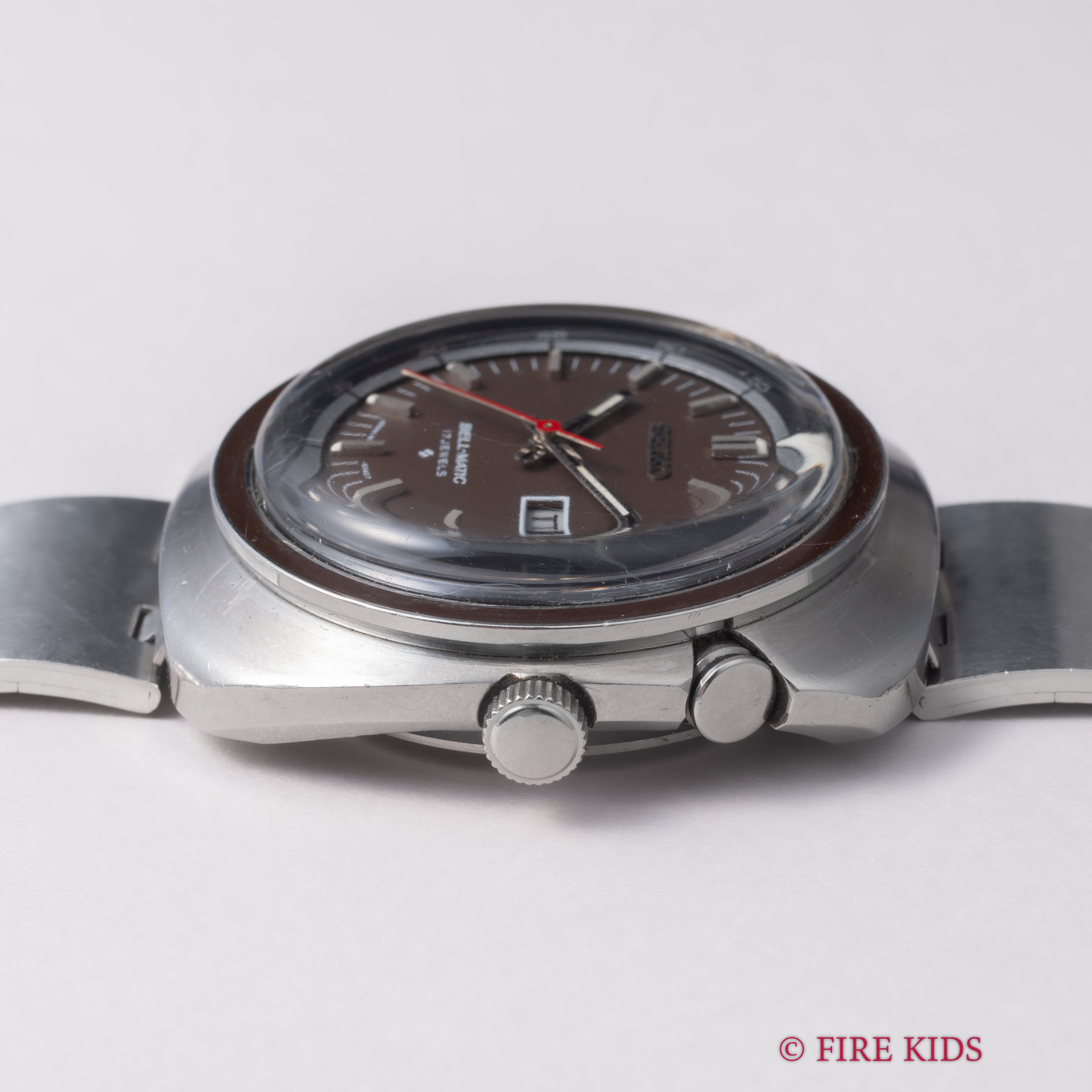 セイコー ベルマチック 1971年製 ブラウンダイヤルベゼル 自動巻 リストアラーム 純正ブレス