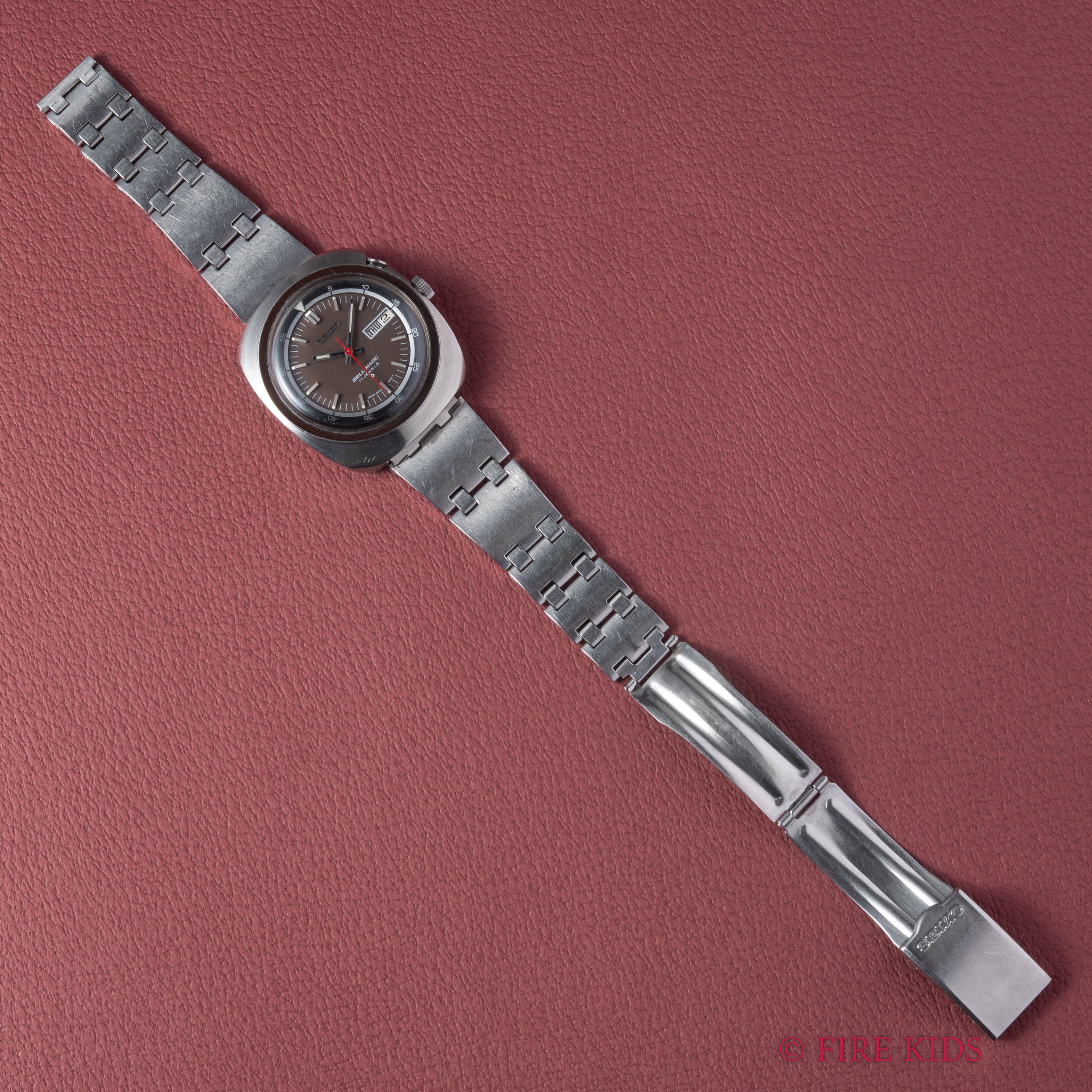 セイコー ベルマチック 1971年製 ブラウンダイヤルベゼル 自動巻 リストアラーム 純正ブレス