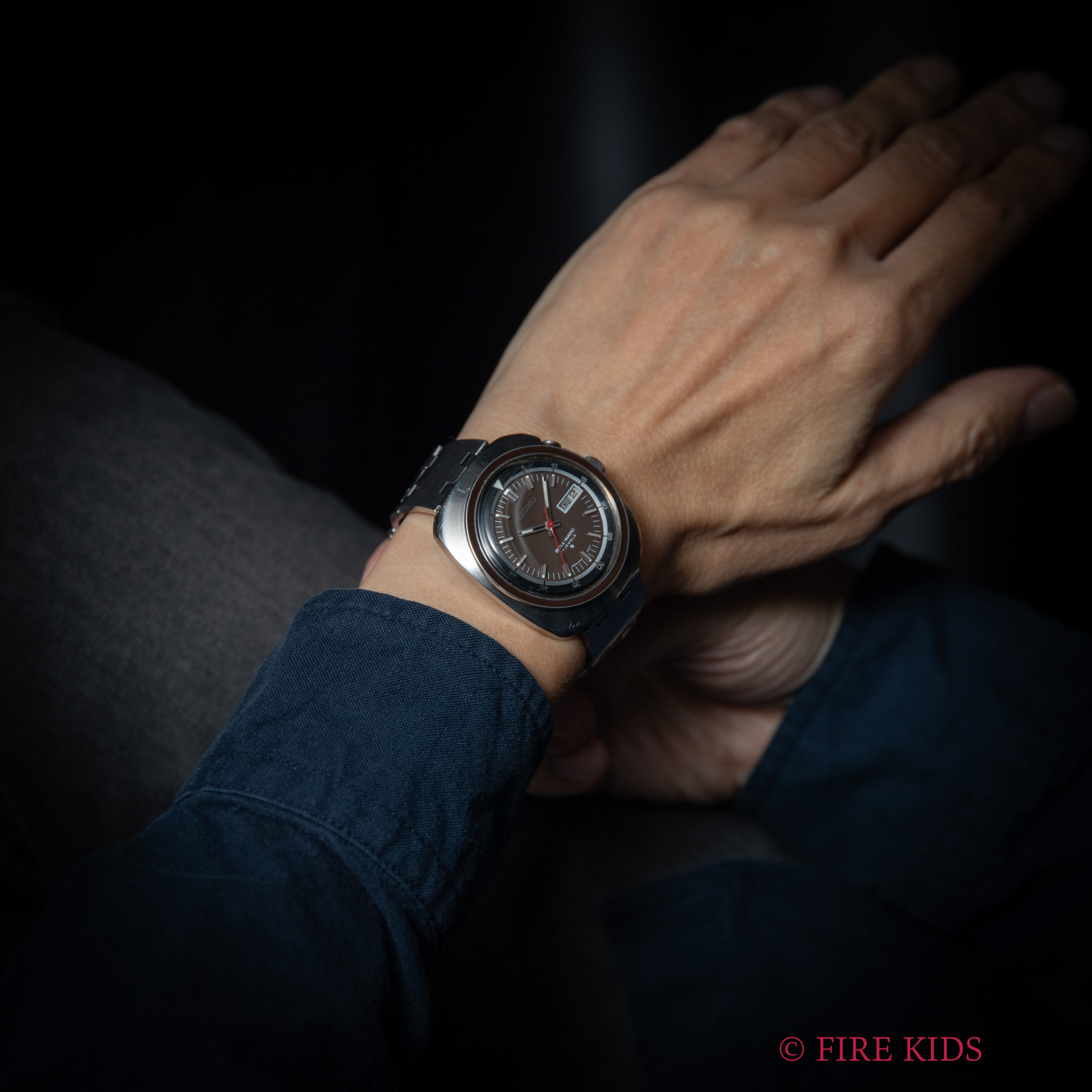 セイコー ベルマチック 1971年製 ブラウンダイヤルベゼル 自動巻 リストアラーム 純正ブレス