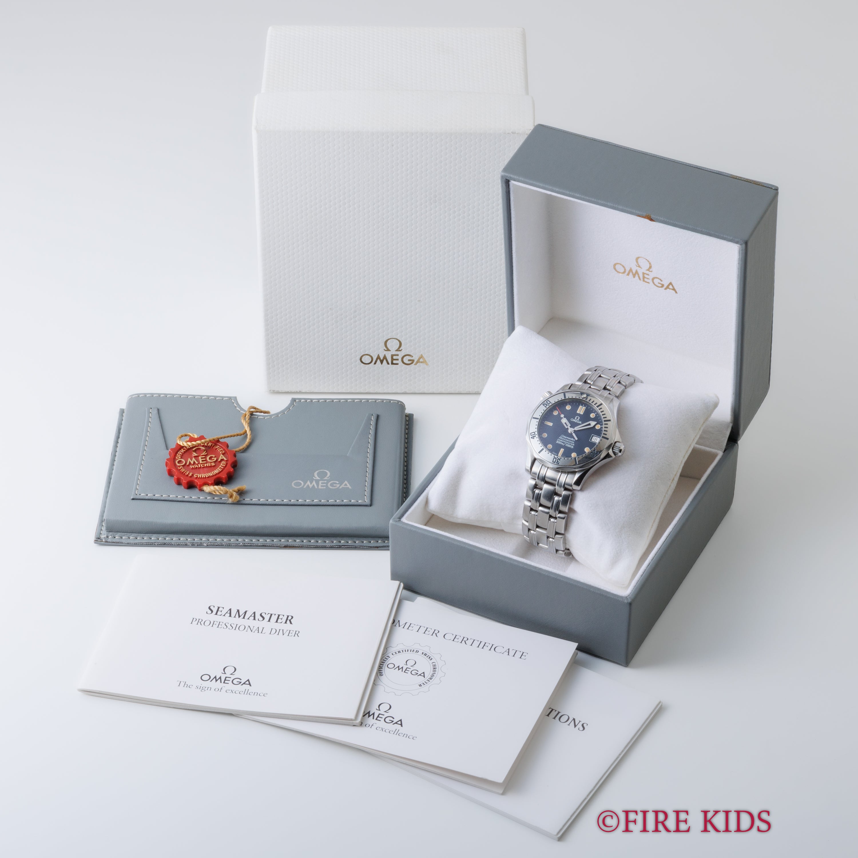 オメガ シーマスター プロフェショナル300m 36㎜ケース 1986年製 自動巻クロノメーター 純正ブレス 箱付