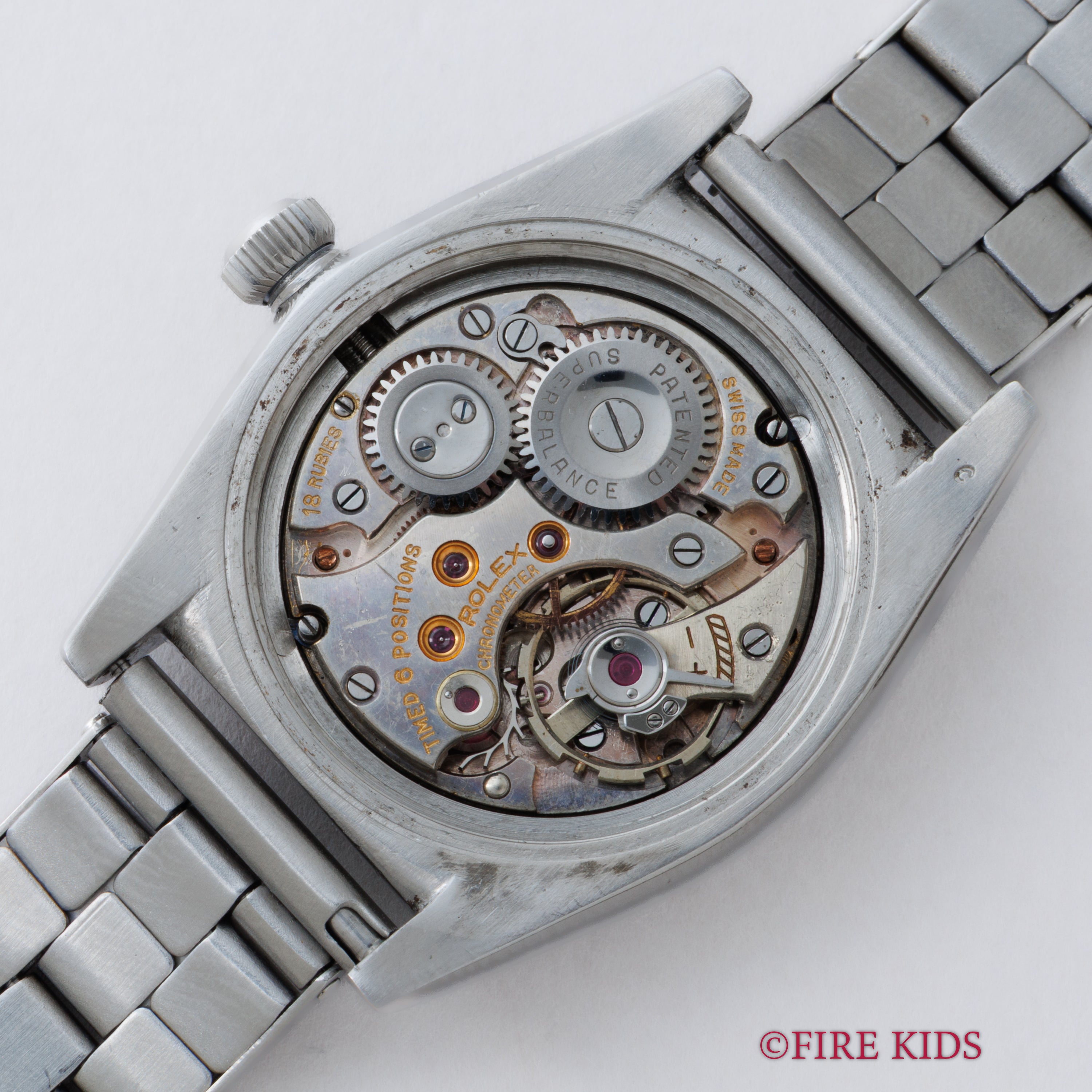 ロレックス オイスター フラットバック 1941年製 アラビアダイヤル スモールセコンド手巻 社外ブレス