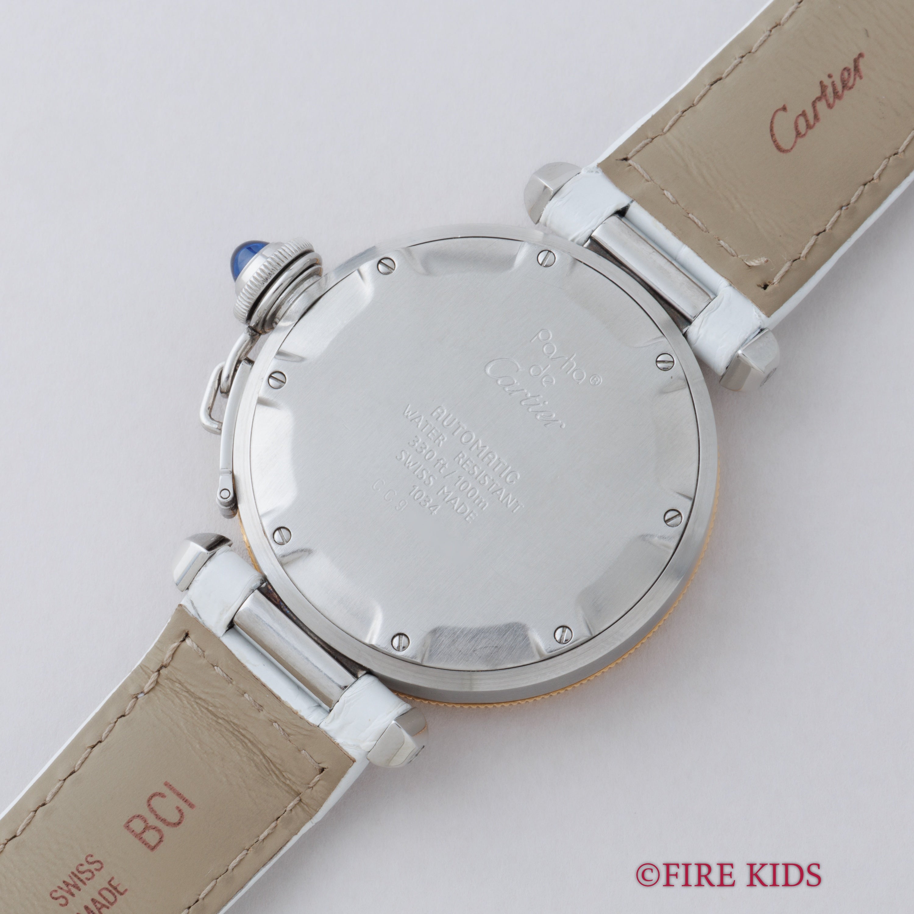 カルティエ パシャ コンビ グレーダイヤル Ref.1034 1990年代製 18金無垢尾錠付き