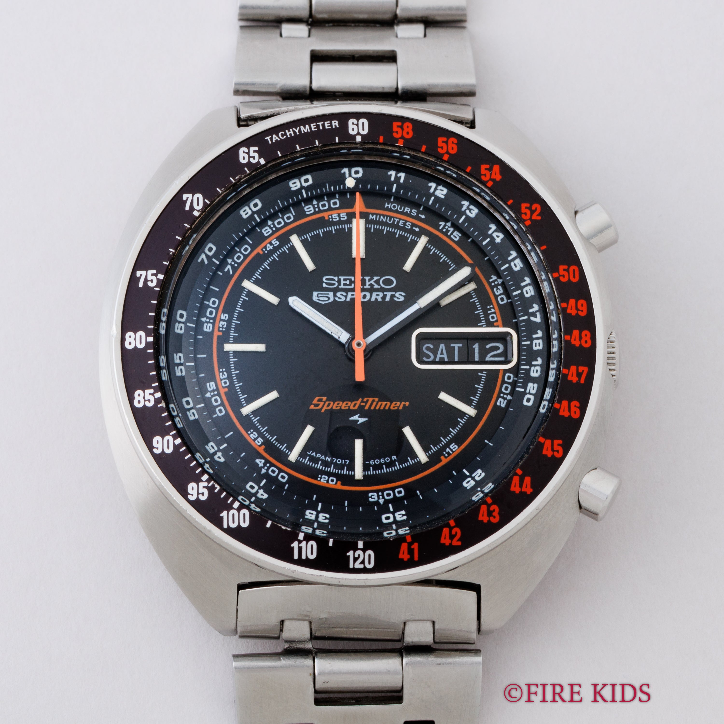 セイコー 5スポーツ スピードタイマー ラリーメーター 1971年製 Ref.7017-6050 自動巻クロノグラフ 純正ブレス