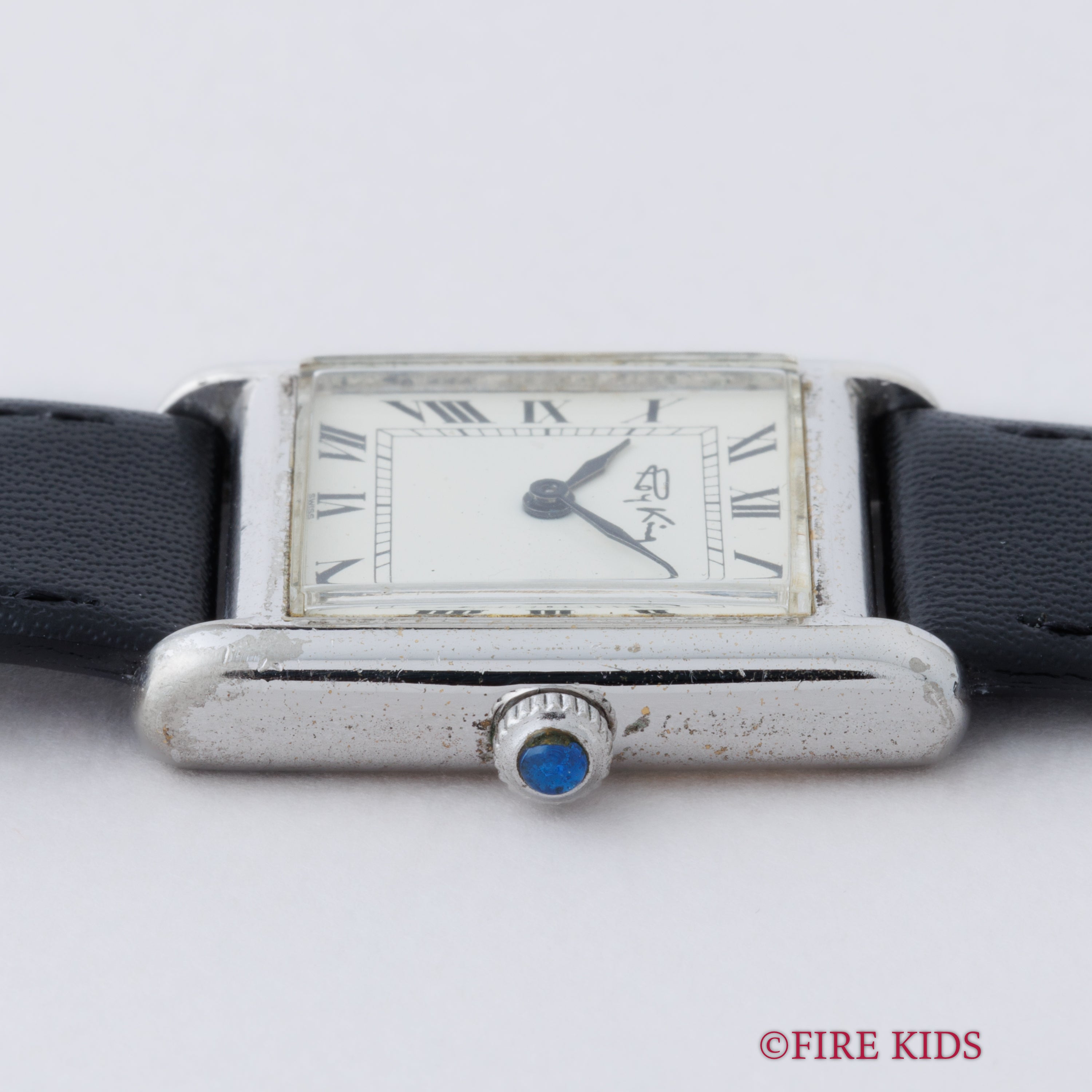 ロイキング 1970年代製 タンク型ウォッチ LMサイズ 銀無垢ケース 手巻き