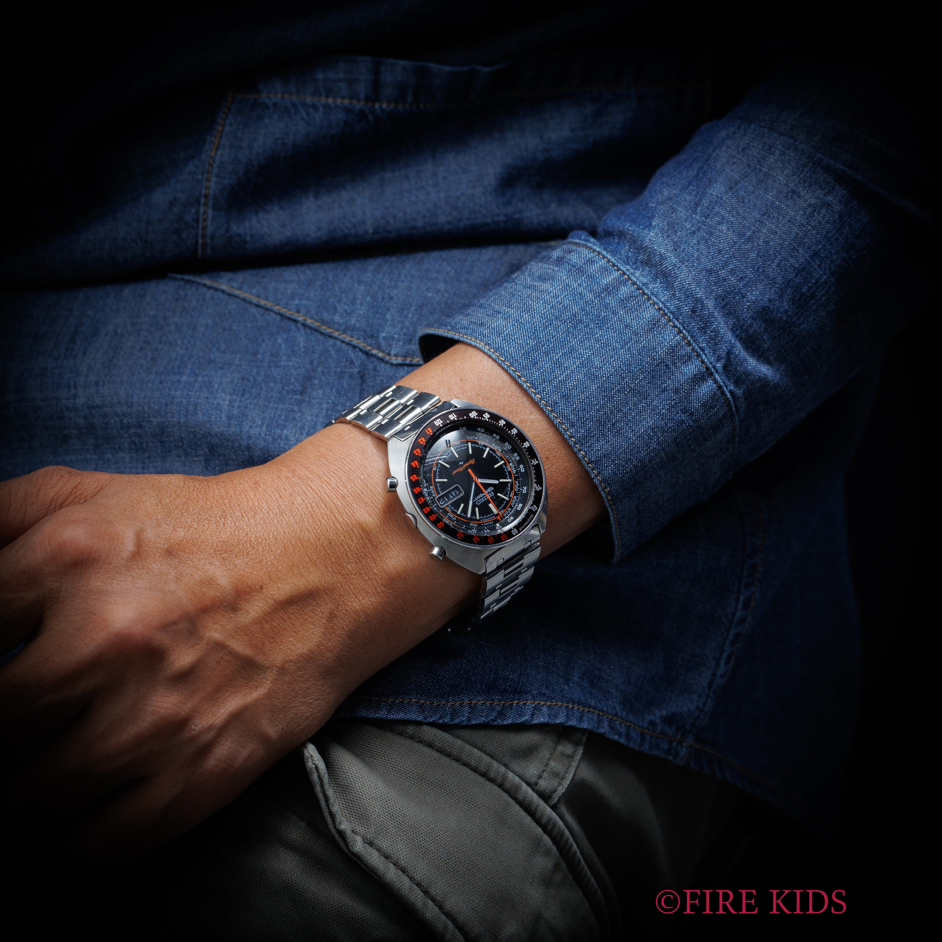 セイコー 5スポーツ スピードタイマー ラリーメーター 1971年製 Ref.7017-6050 自動巻クロノグラフ 純正ブレス