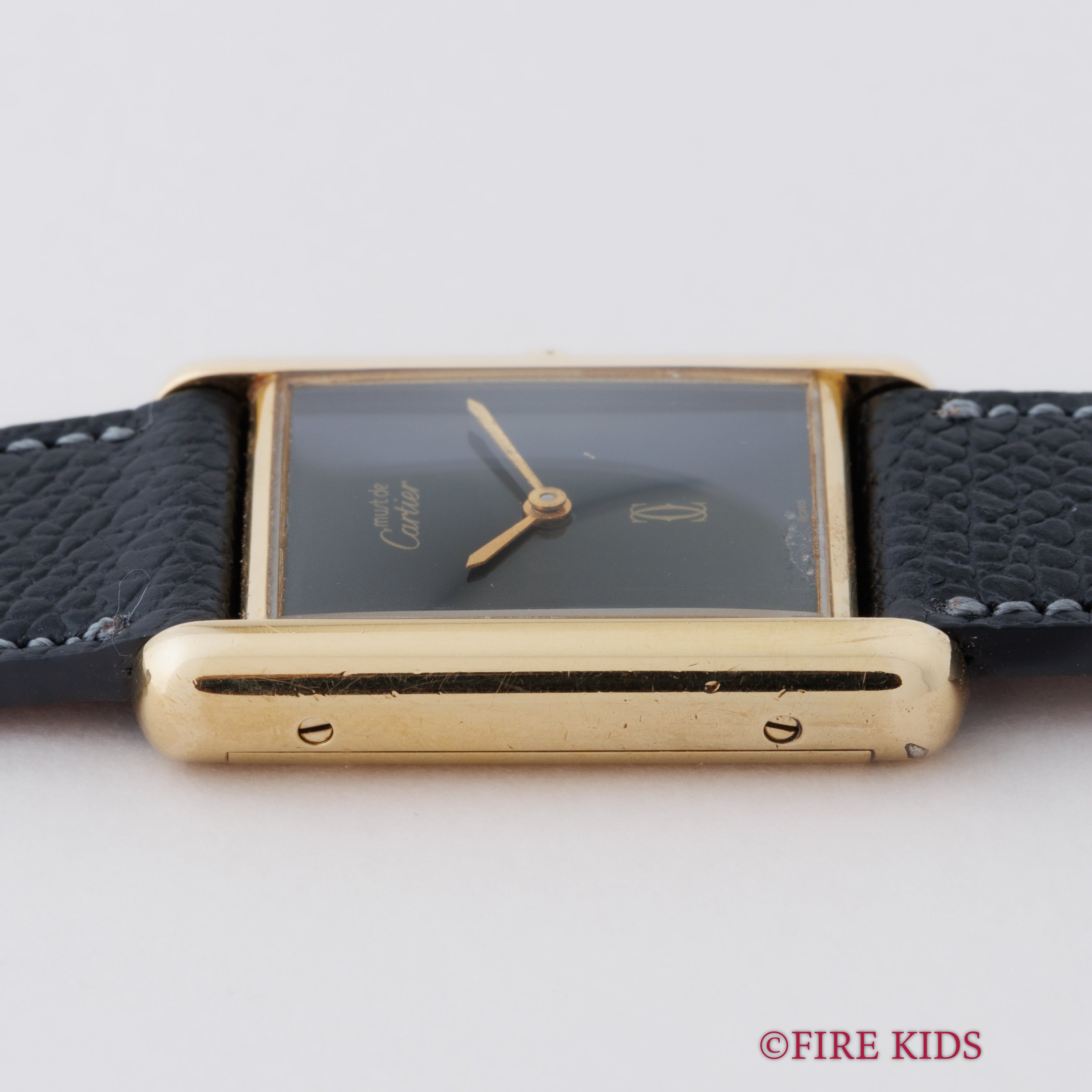 カルティエ マストタンク LMサイズ 1980年代製 ブラックダイヤル