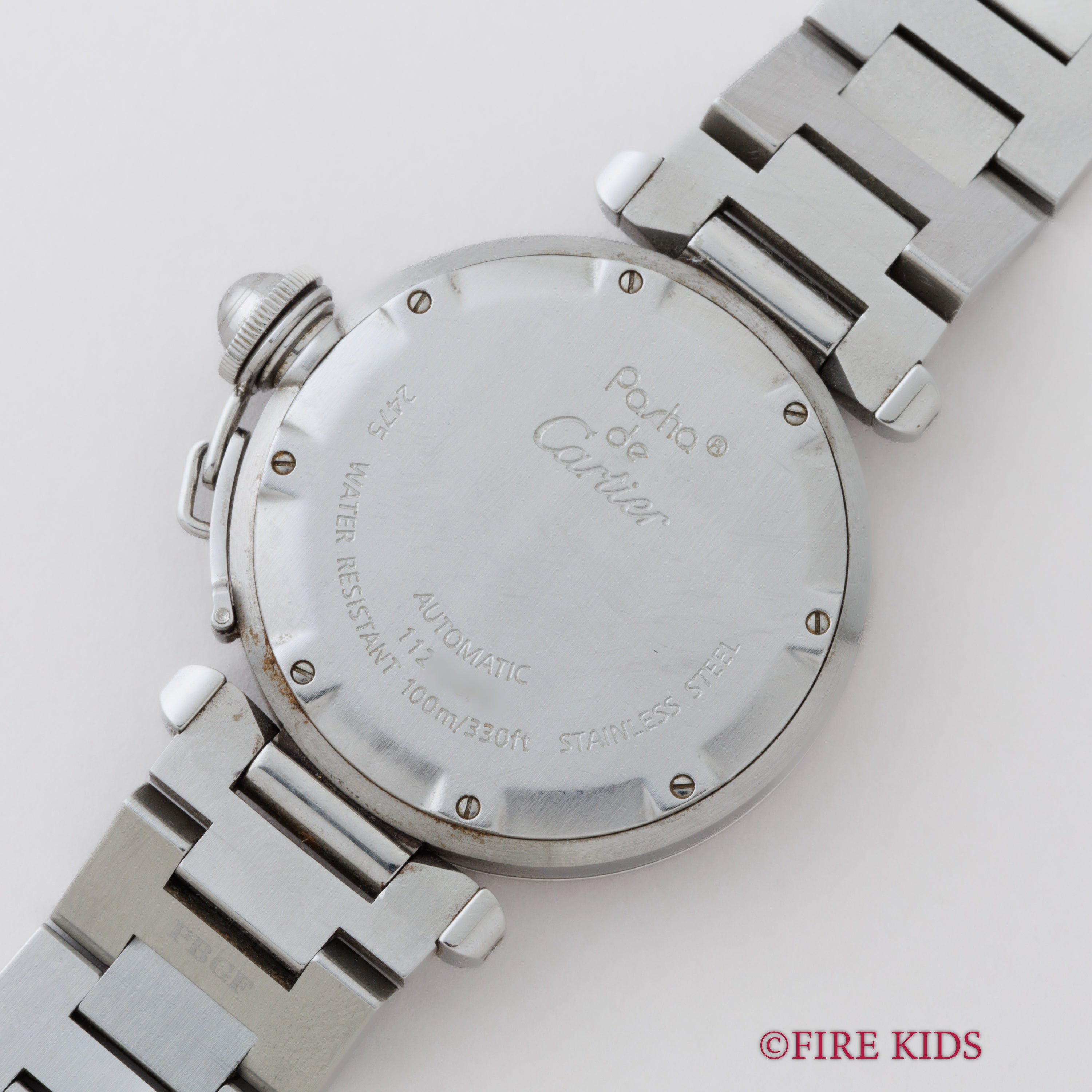 カルティエ パシャC 2000年代製 GMTビッグデイト ホワイトダイヤル 自動巻き 箱、保証書付き