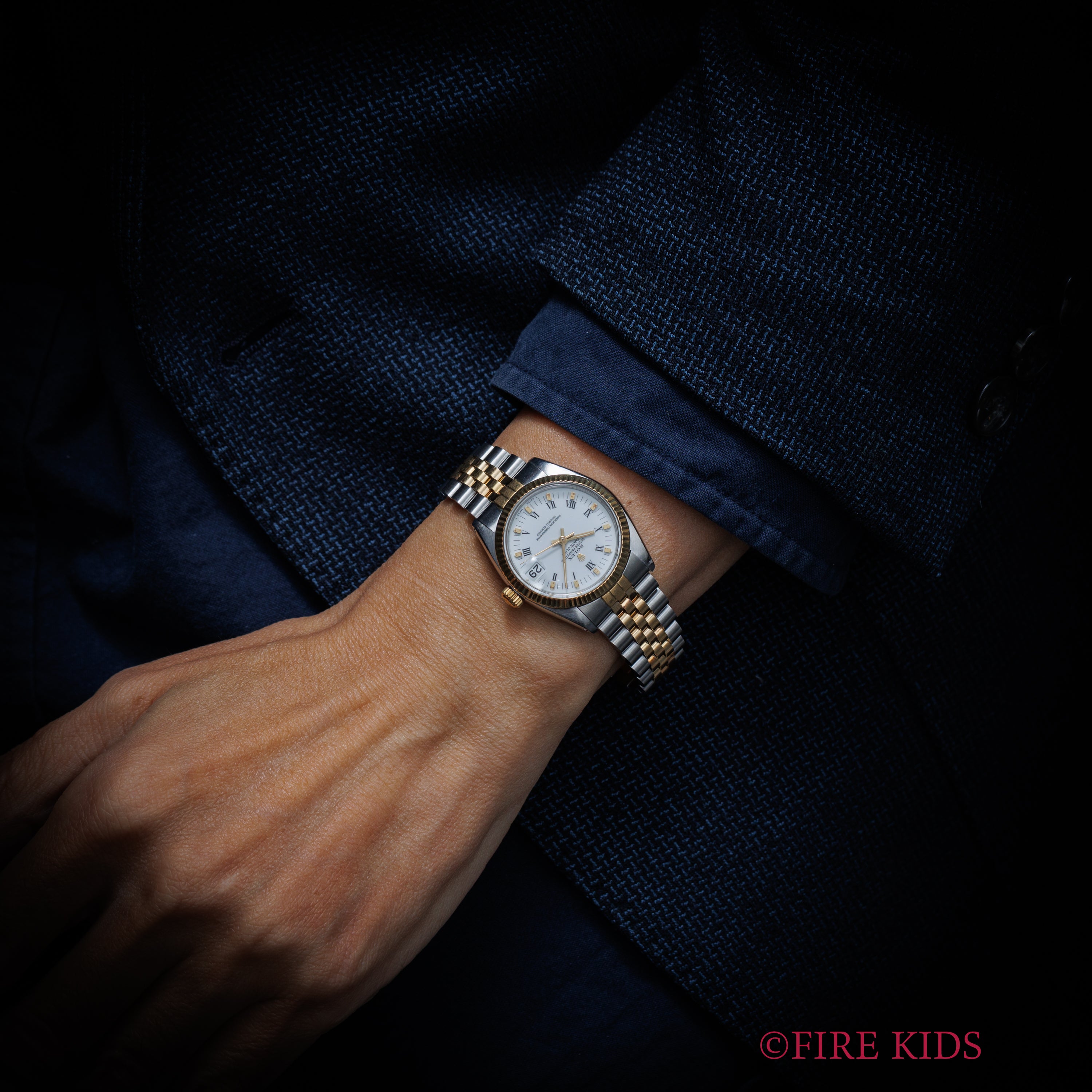 ロレックス 30㎜デイトジャストコンビ 1979年製 ホワイトローマンダイヤル Ref.6827 ギャラ付