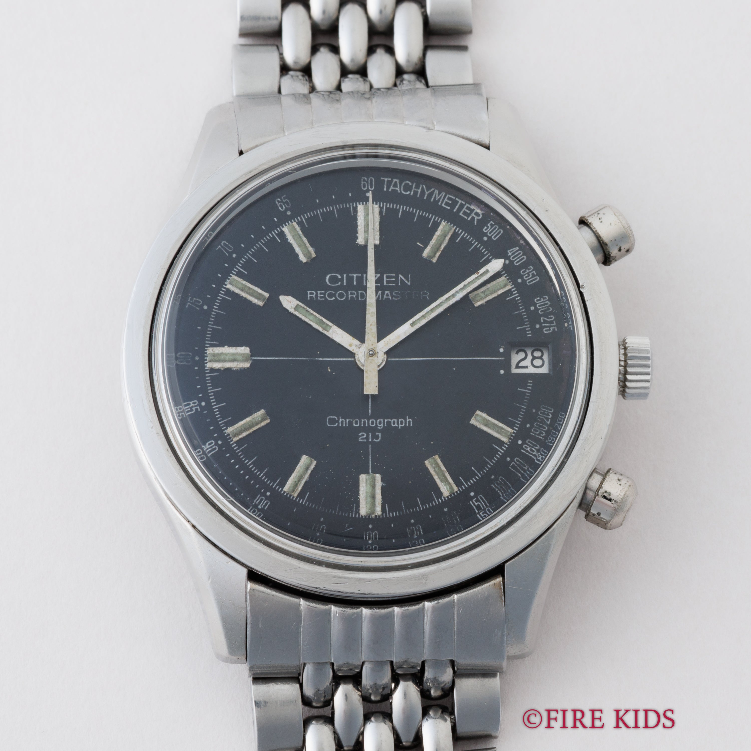 シチズン レコードマスター 1973年製 手巻き ブラックダイヤル フライバック機能付き