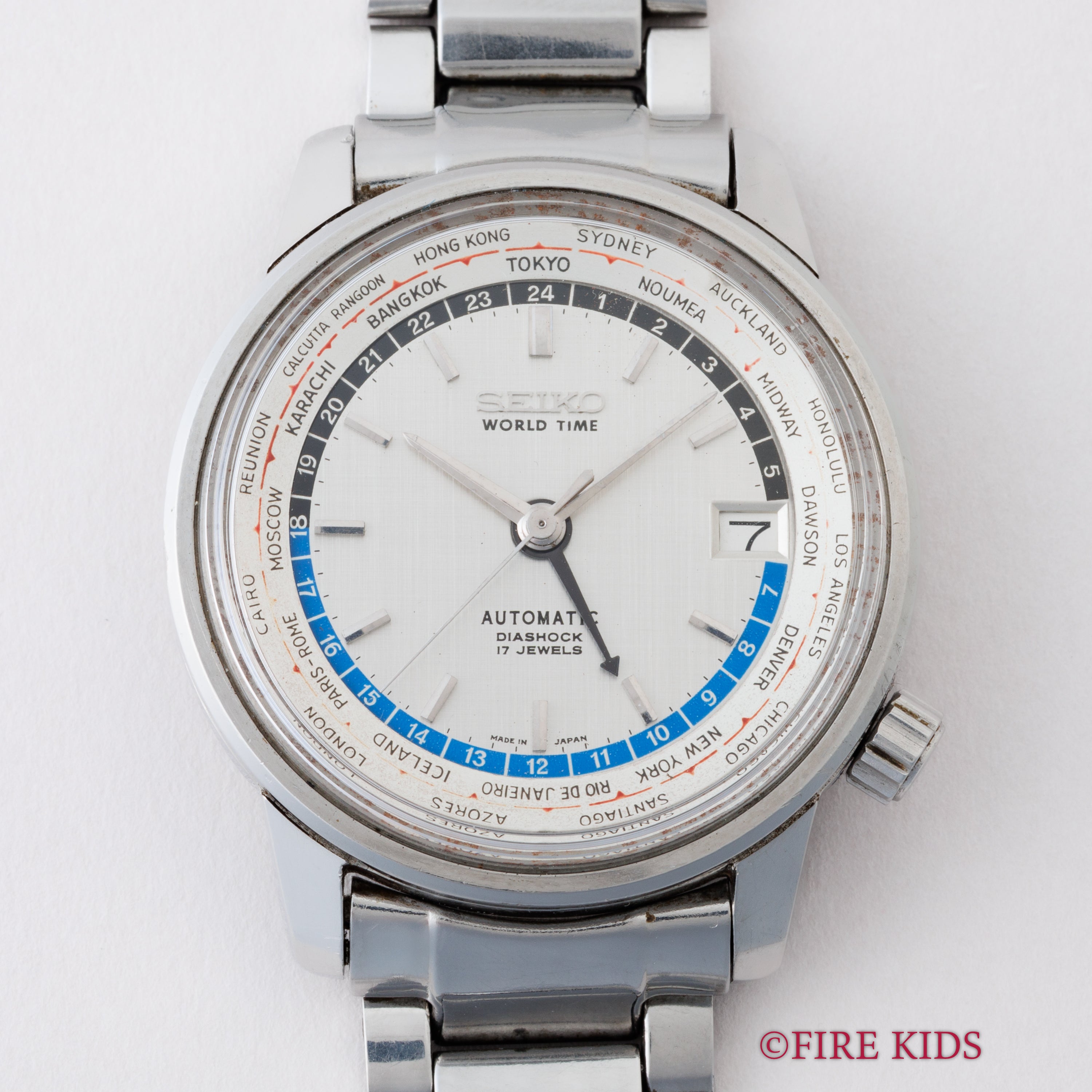 セイコー ワールドタイム ファーストモデル 1964年製 Ref.6217-7000 自動巻 ステンレスブレス