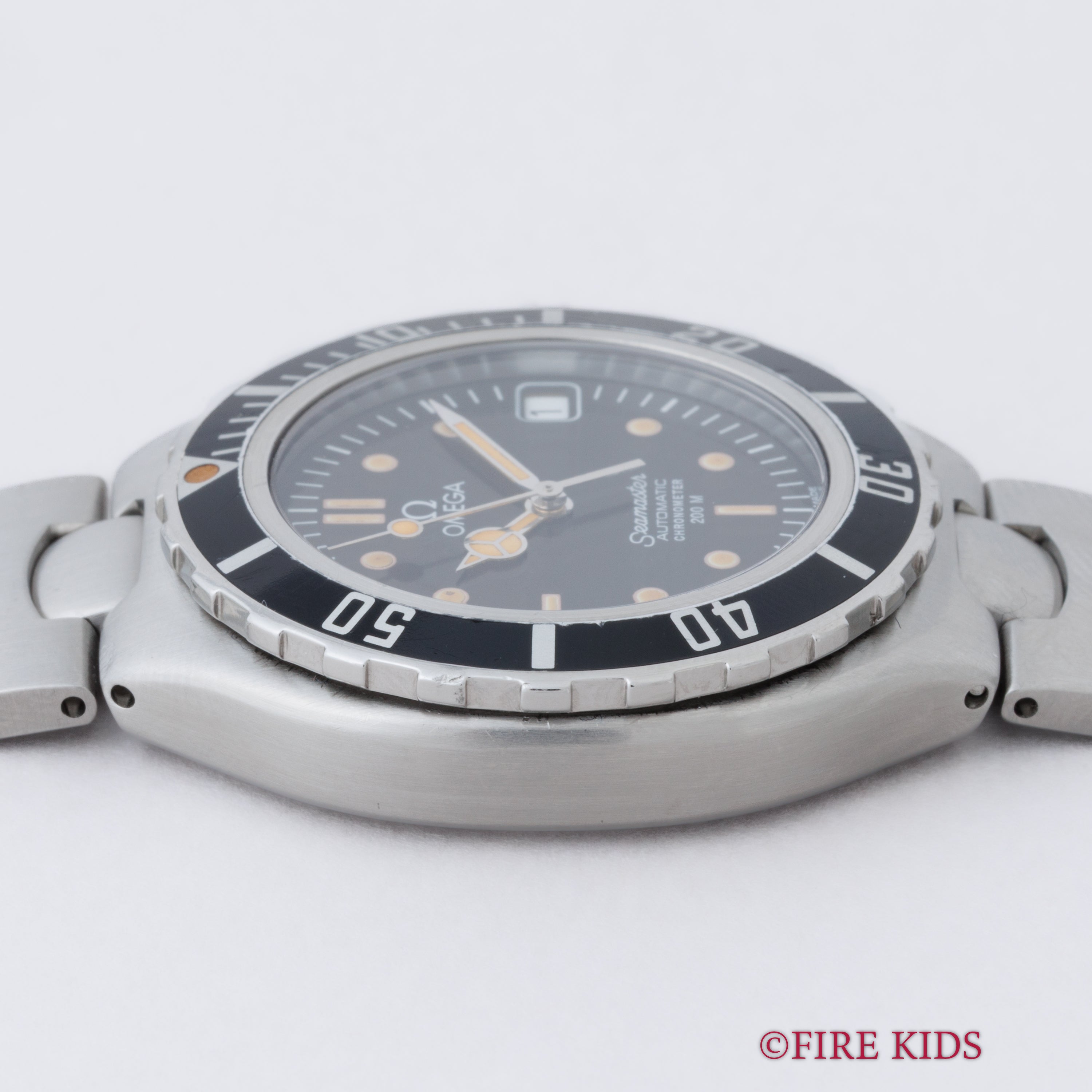 オメガ シーマスター200m プレボンド 36㎜ミッドサイズ メルセデスハンド 1988年製 自動巻き ジェンタデザイン