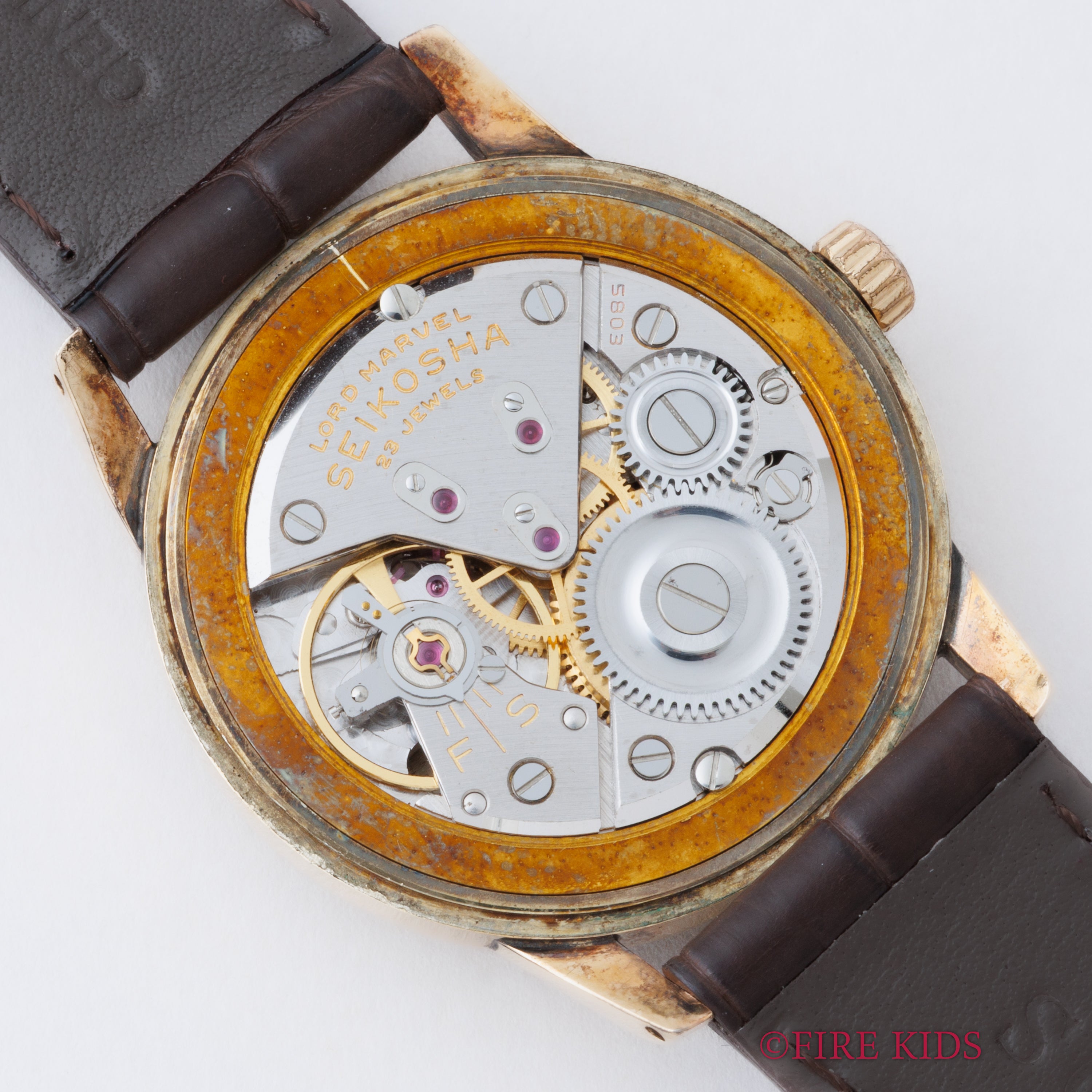 セイコー ロードマーベル 1958年製 Ref.14057 手巻き S蛇 彫文字 SD文字盤 14金張り