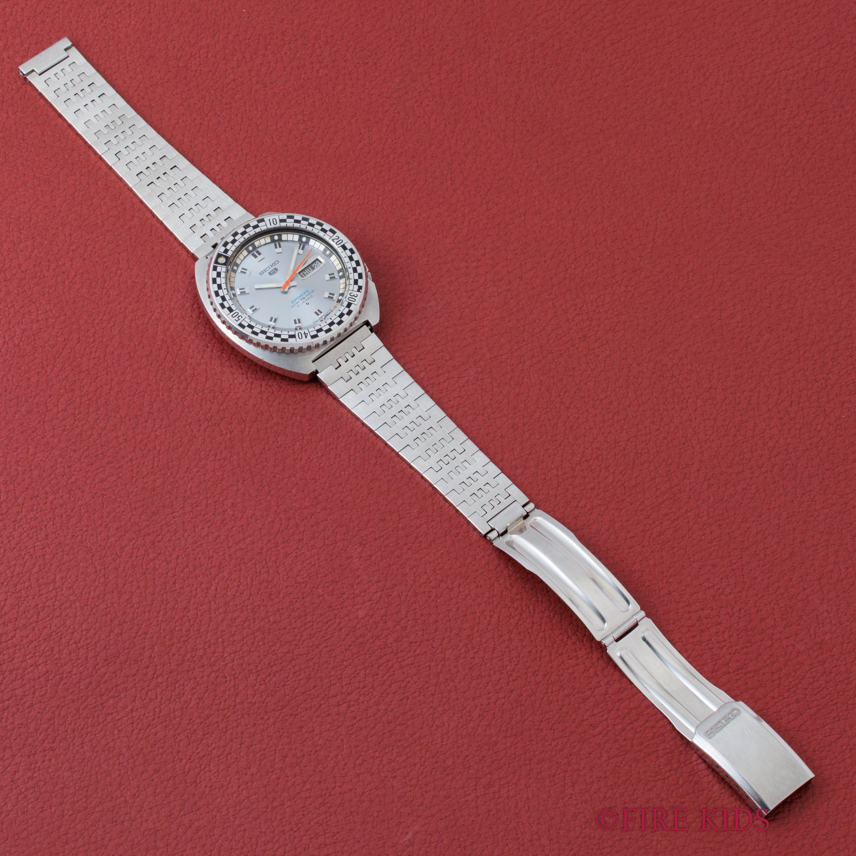 セイコー 5スポーツ チェッカー回転ベゼル 1969年製 Ref.6119-7170 自動巻 純正ブレス