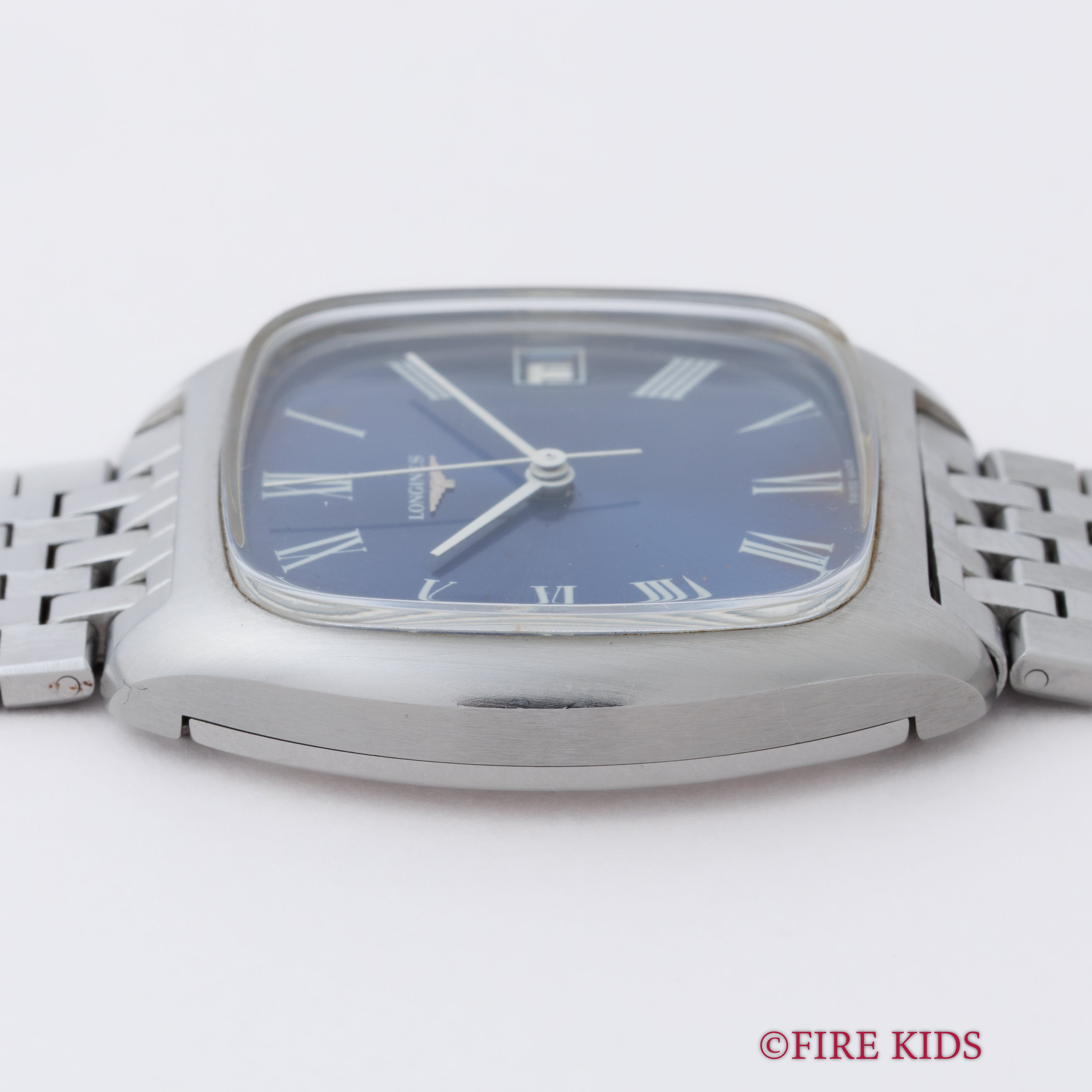 ロンジン トノーケース ブルーローマンダイヤル 純正ブレス付き ハイビート手巻き Cal.6952 ゼロハック機能