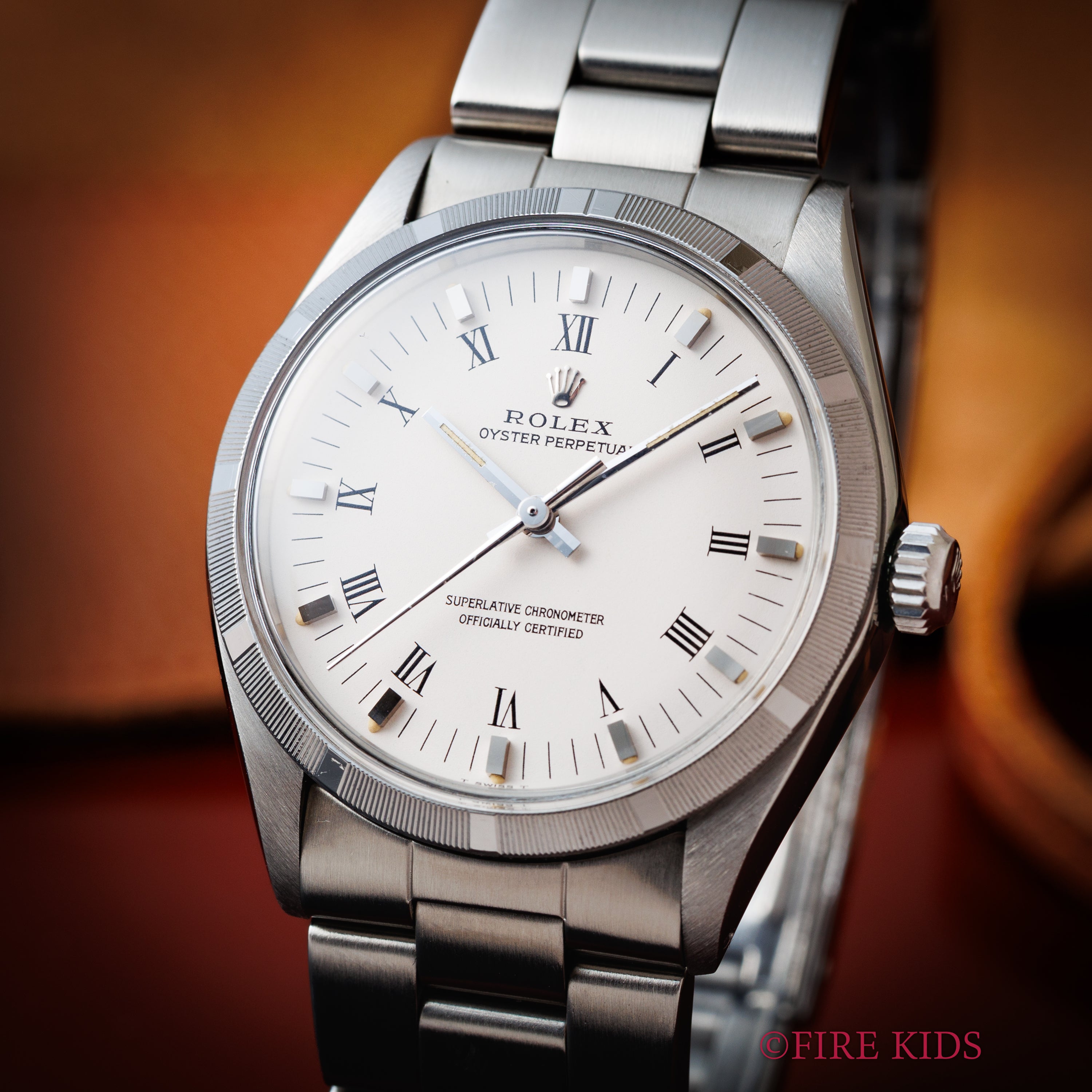 ロレックス オイスターパーペチュアル 1972年製 ファインリーエンジンターンドベゼル ホワイトローマン 自動巻き Ref.1003 Cal.1570