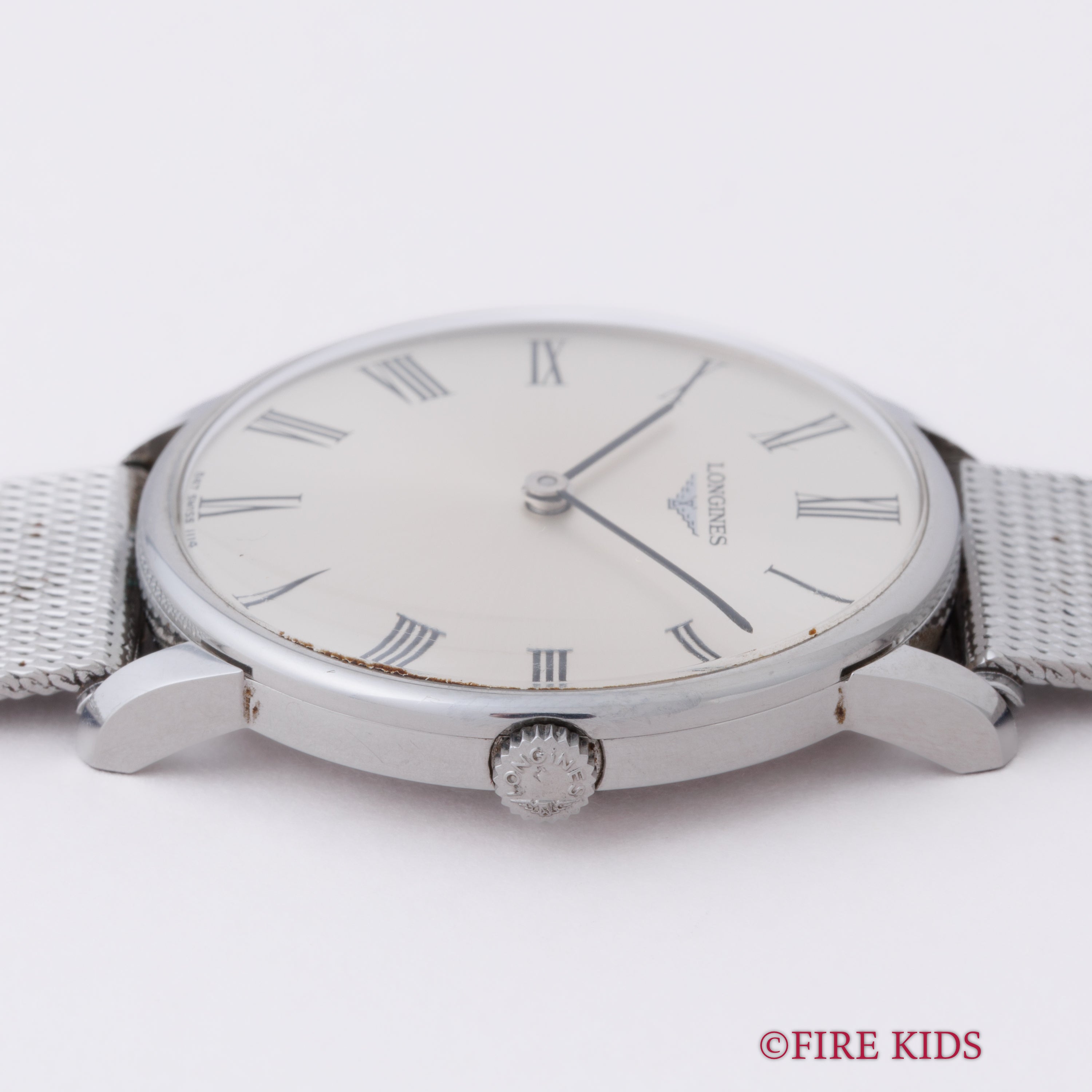 ロンジン ラウンド シルバーローマンダイヤル 手巻き 2針 1969年製 Cal.L.847.4